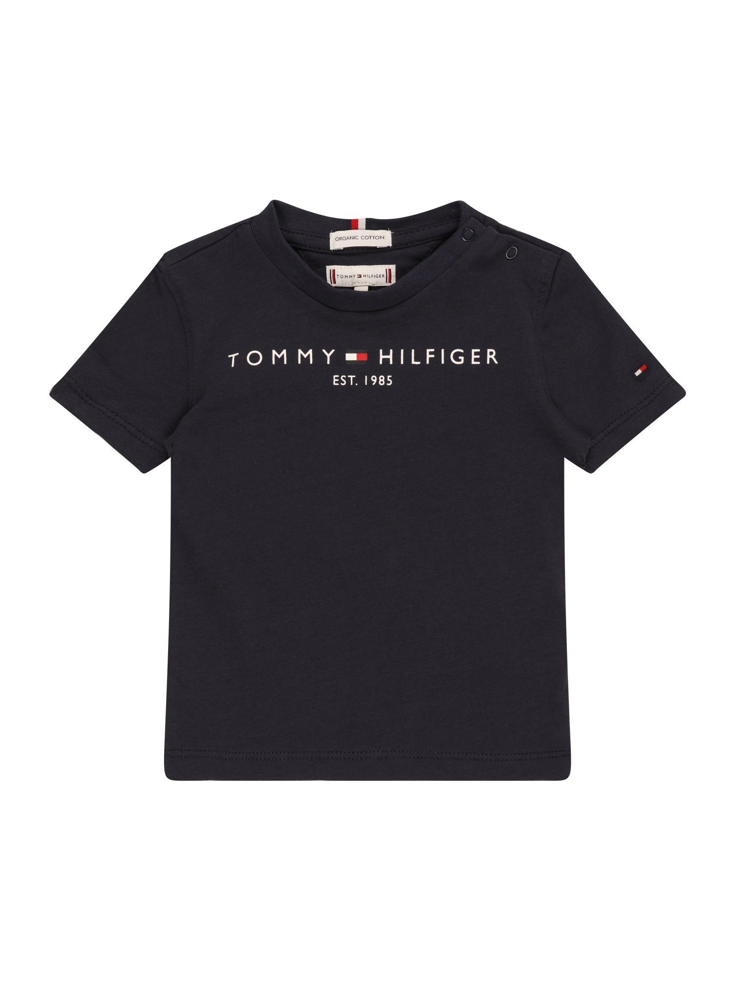 TOMMY HILFIGER Тениска  нощно синьо / светлочервено / бяло