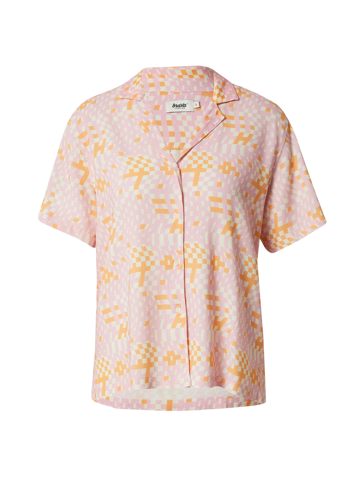 Brava Fabrics Palaidinė 'Dizzy Aloha' oranžinė / šviesiai rožinė / balta