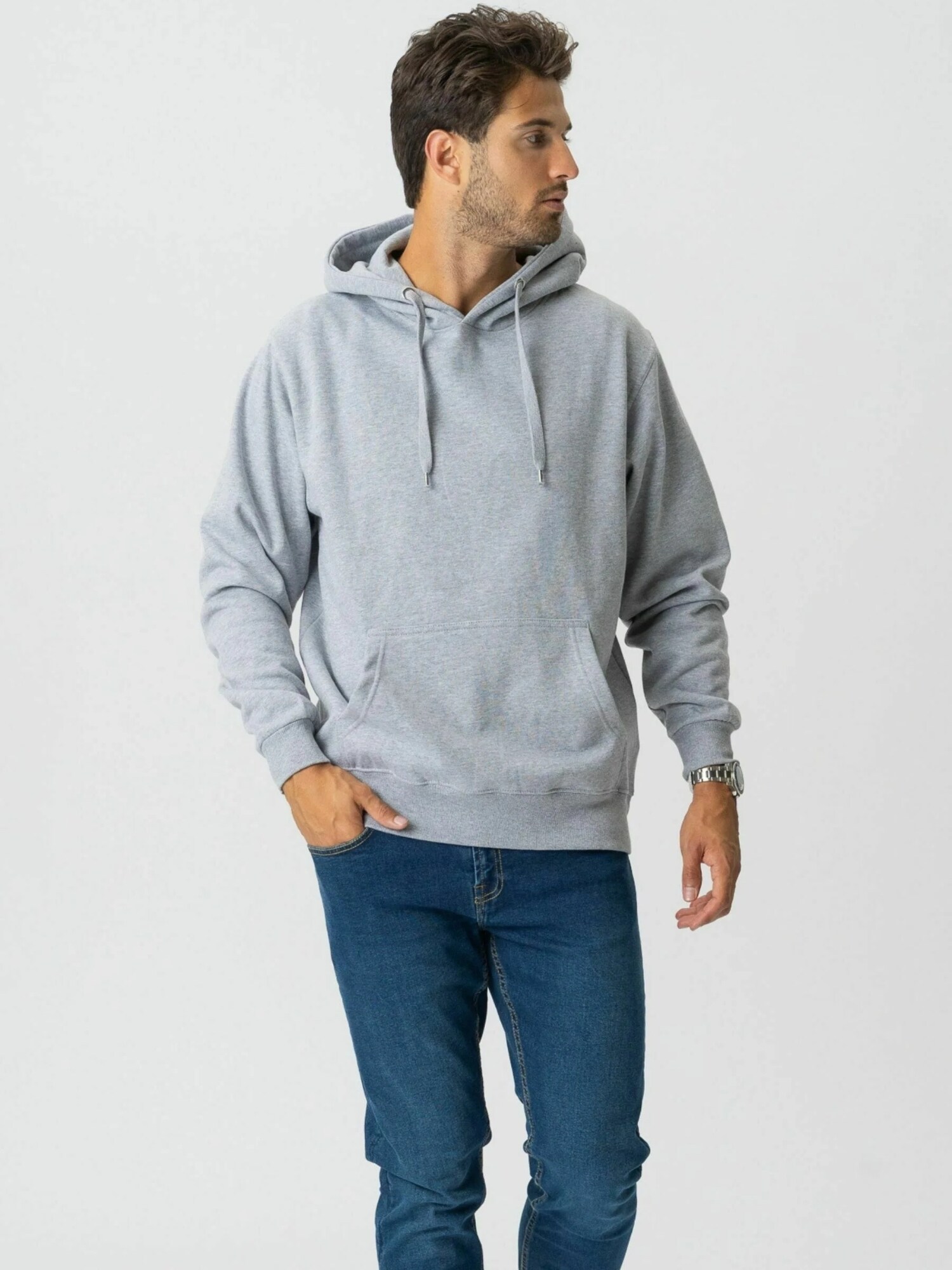 TEESHOPPEN Pulover ' Hoodie '  gri deschis