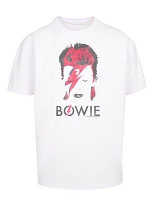 F4NT4STIC Shirt ‘David Bowie ‘ Grijs / Rood / Wit