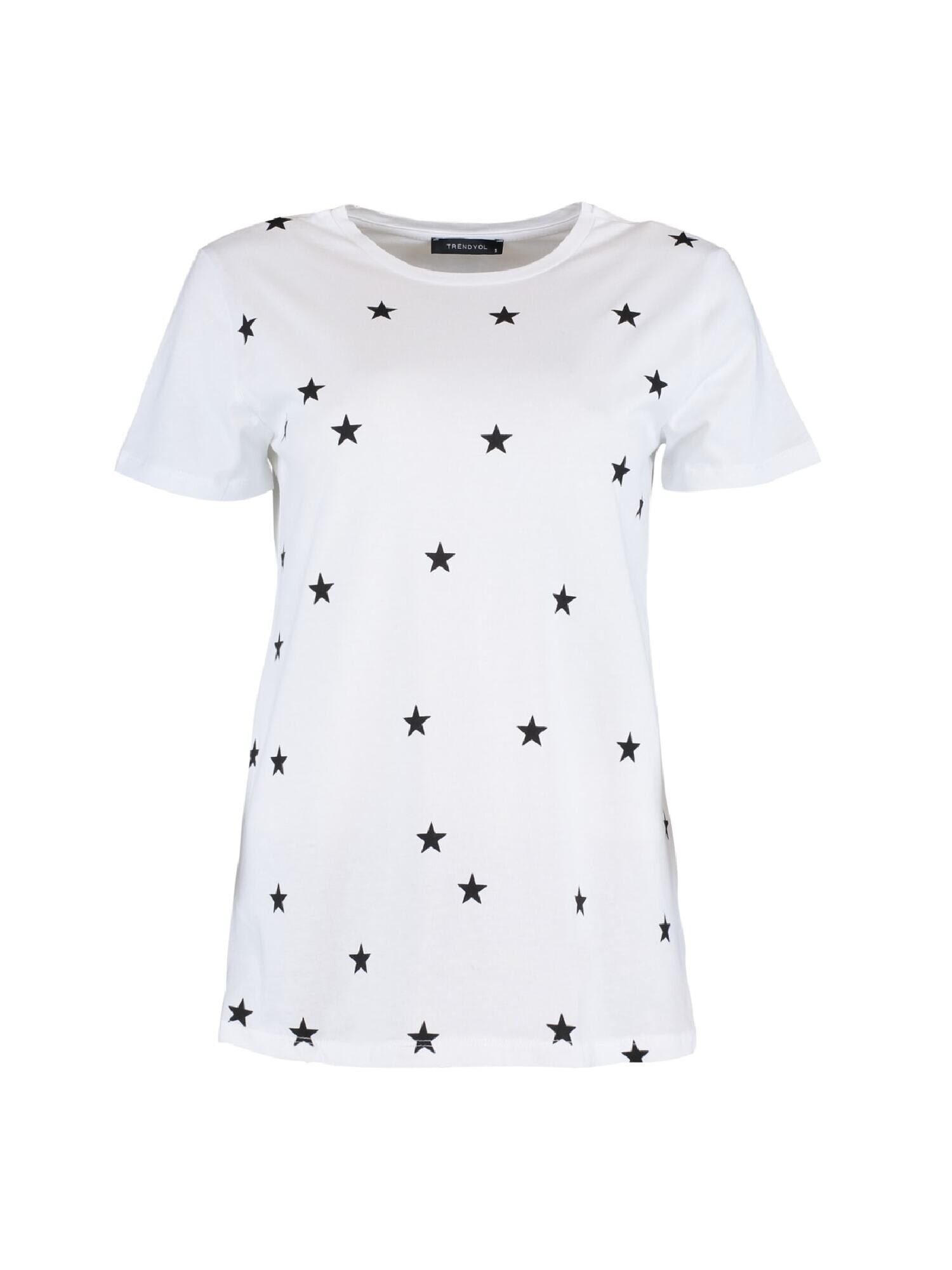 Trendyol Tricou  negru / alb