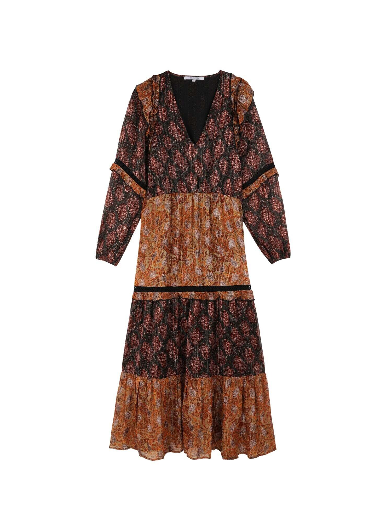 Scalpers Rochie  maro / portocaliu / roșu / negru