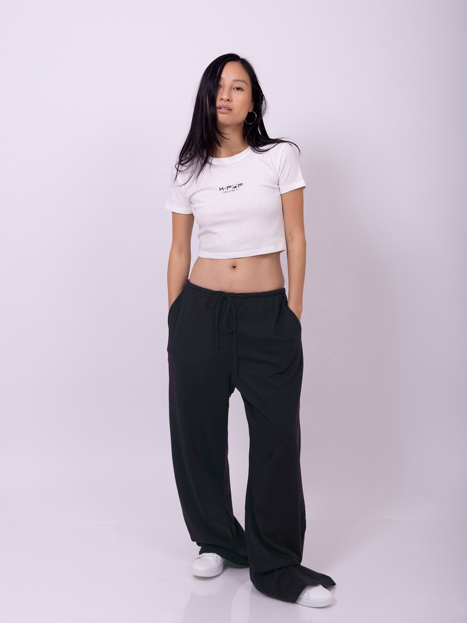 K-pop Camiseta 'Crop top' blanco – imagen 3