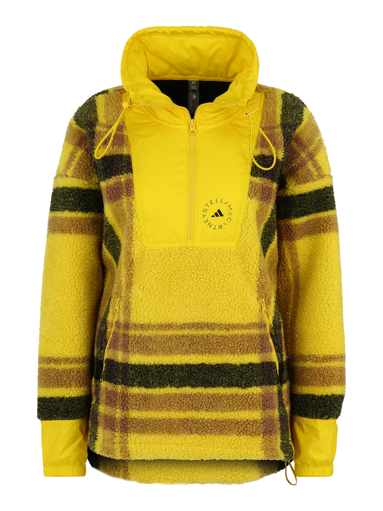 ADIDAS BY STELLA MCCARTNEY Funkcinis flisinis džemperis geltona / tamsiai žalia / oranžinė