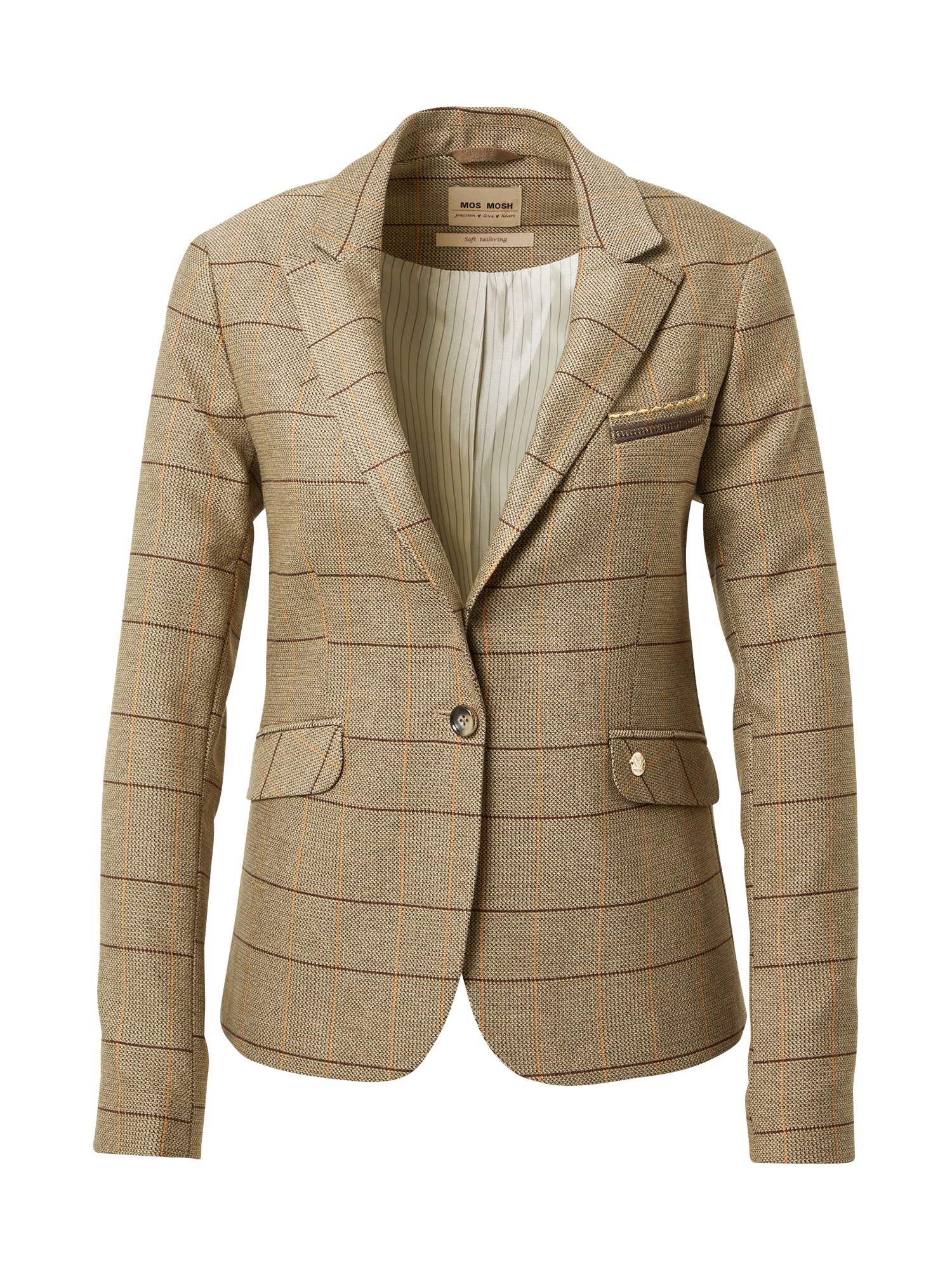 MOS MOSH Blazer švarkas 'Blake Josie'  ruda / tamsiai ruda / oranžinė