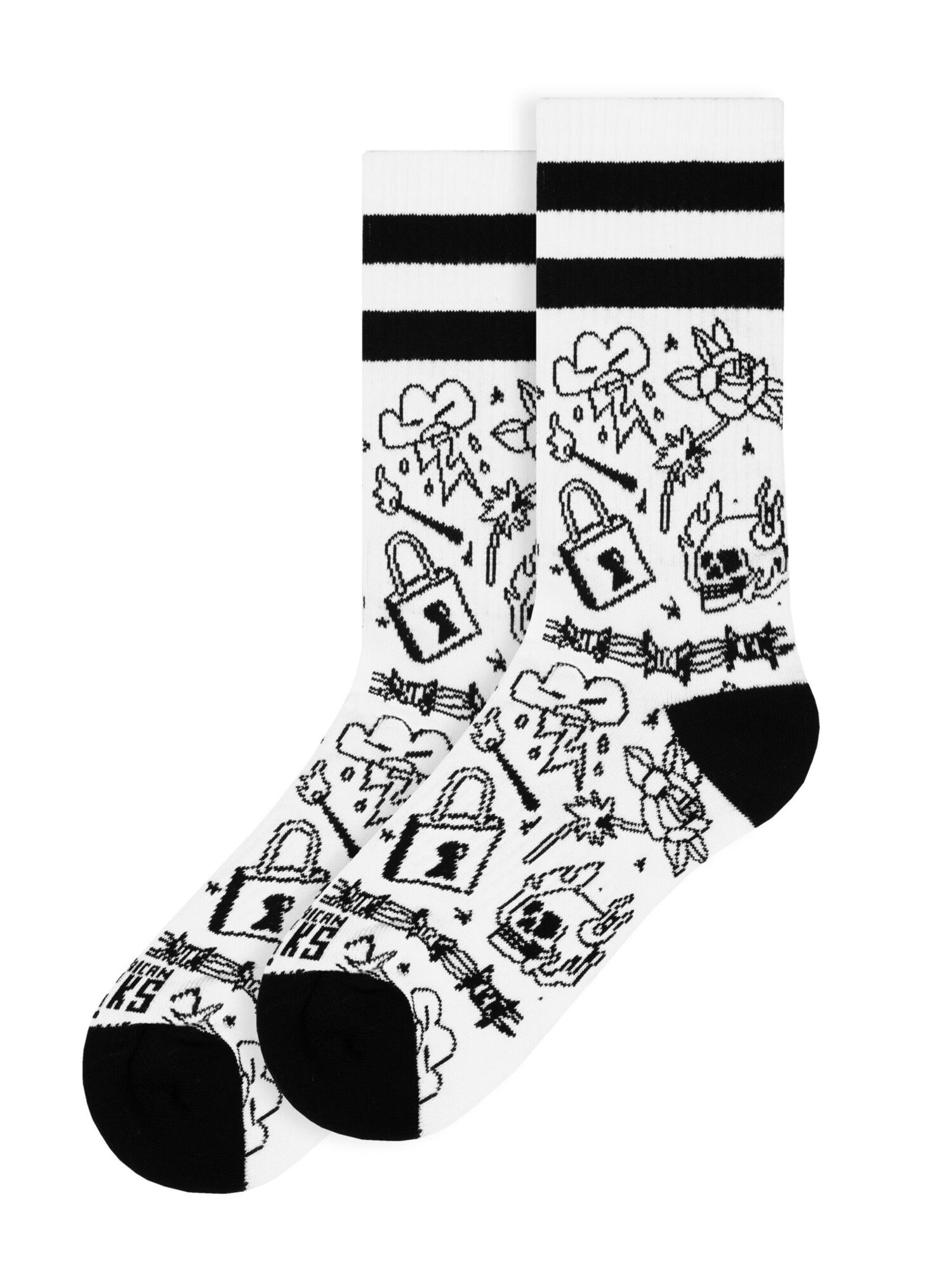 American Socks Calcetines 'Burning rage'  blanco