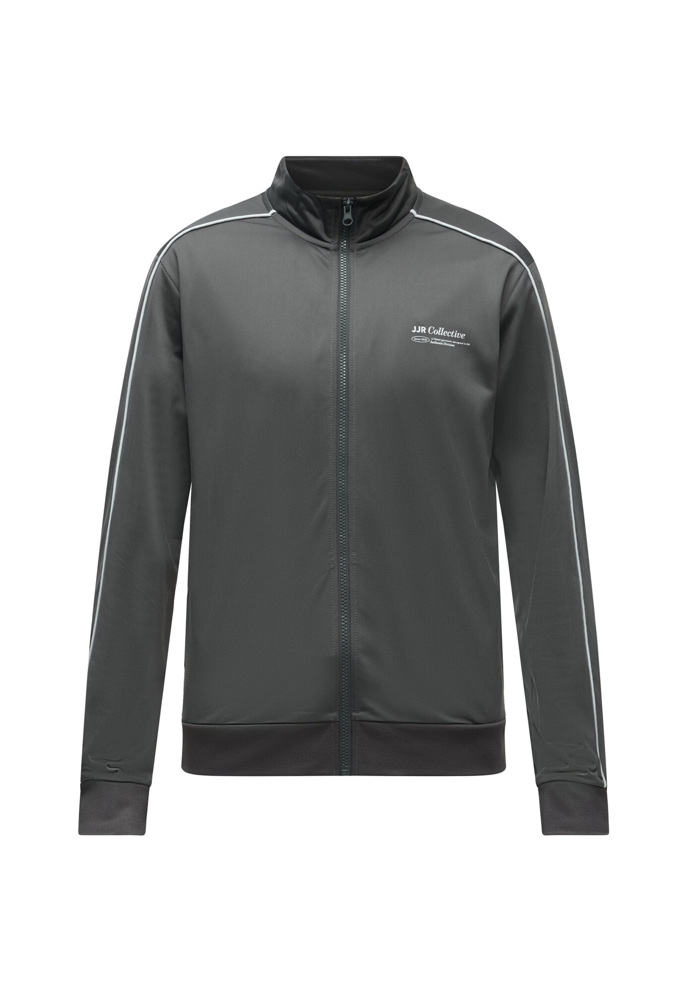 JJ Rebel Sudadera con cremallera 'JREBLUCA' gris / blanco