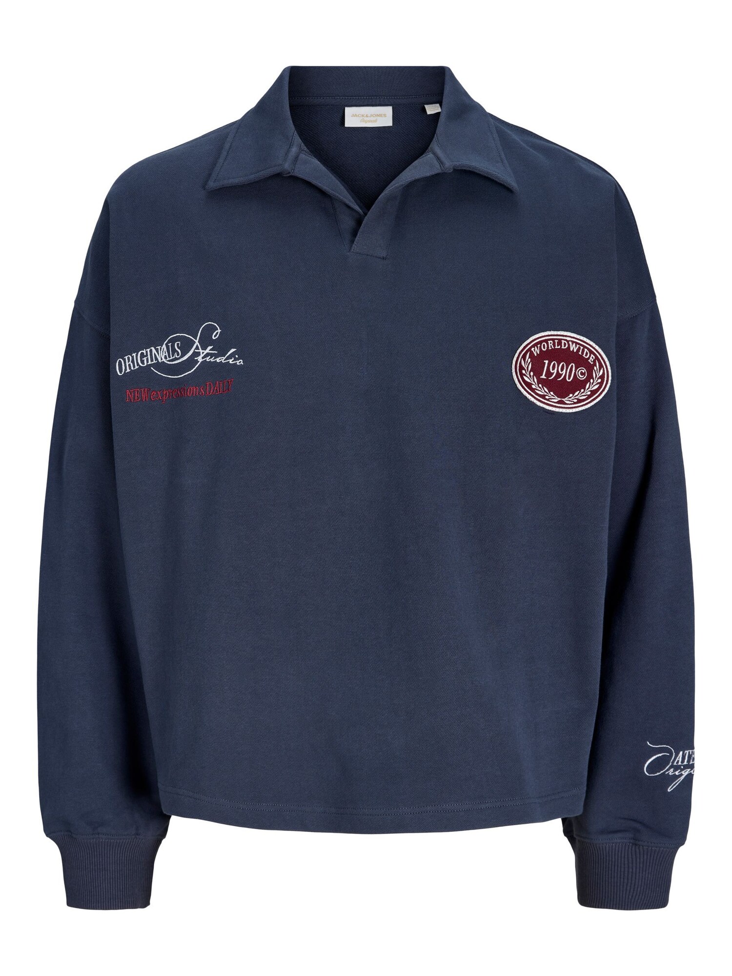 JACK &amp; JONES Sudadera  navy / burdeos / blanco