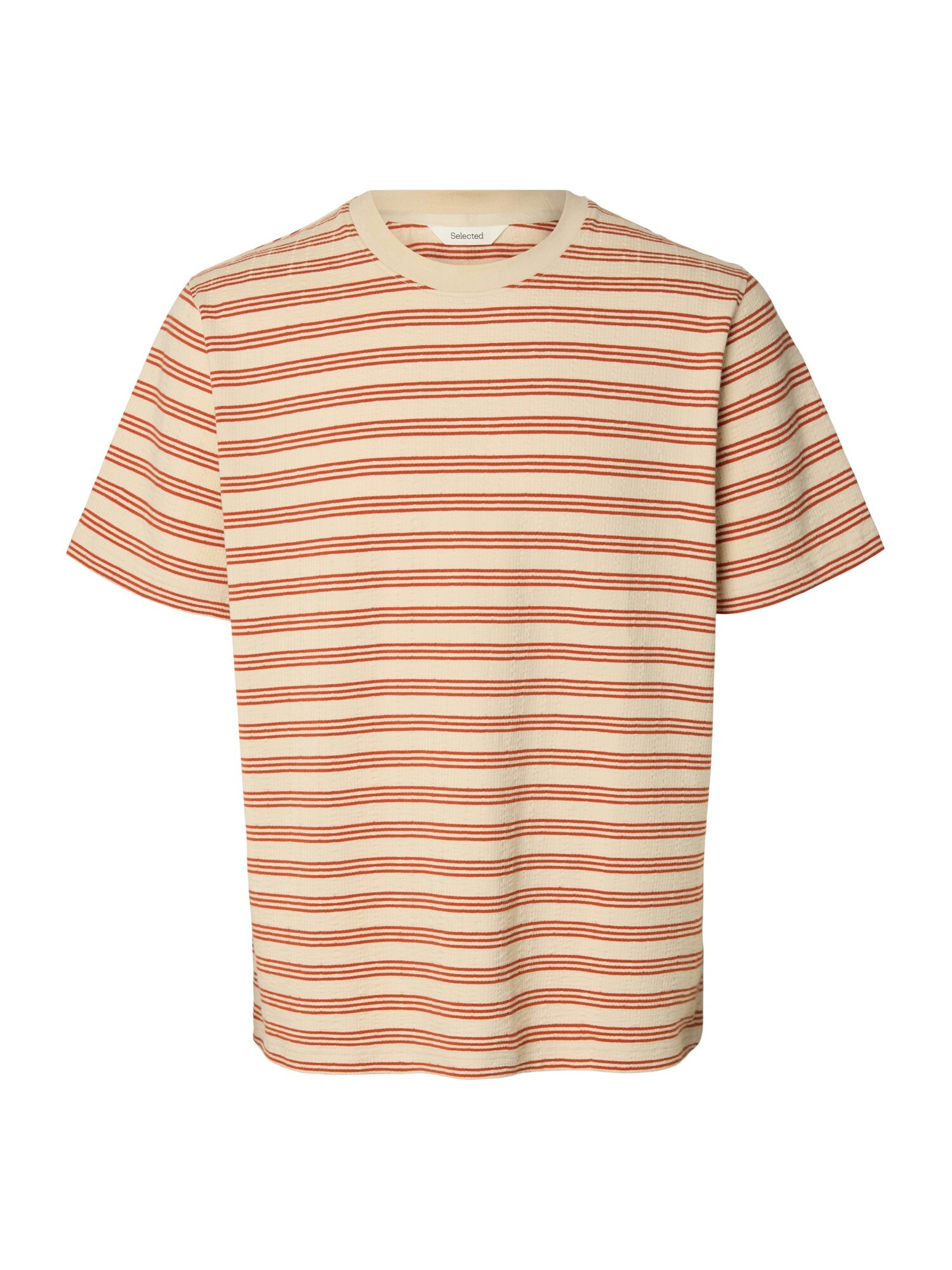 SELECTED Camiseta 'SLHEli'  crema / naranja oscuro