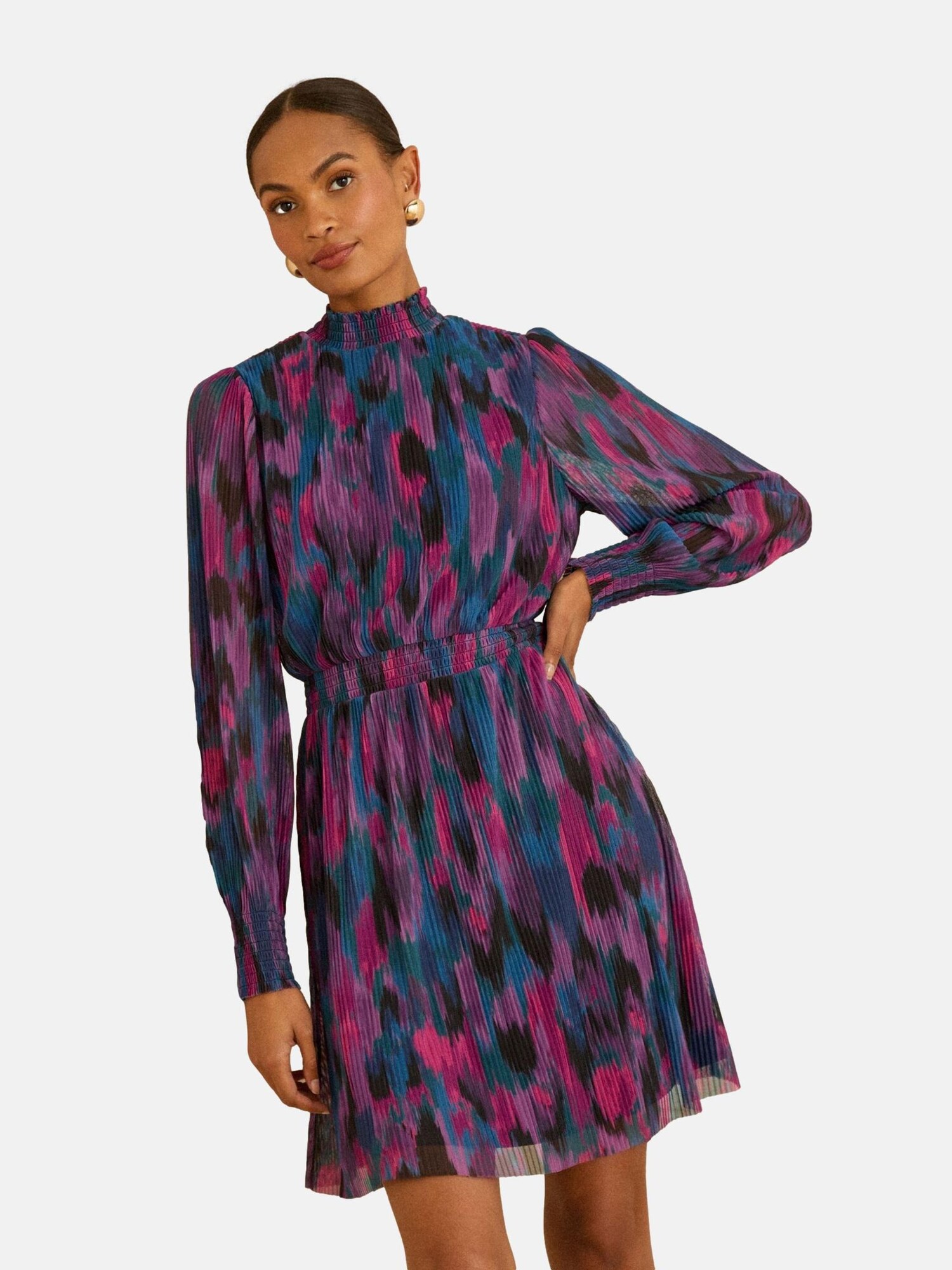 love & roses Rochie  albastru / roz închis / negru