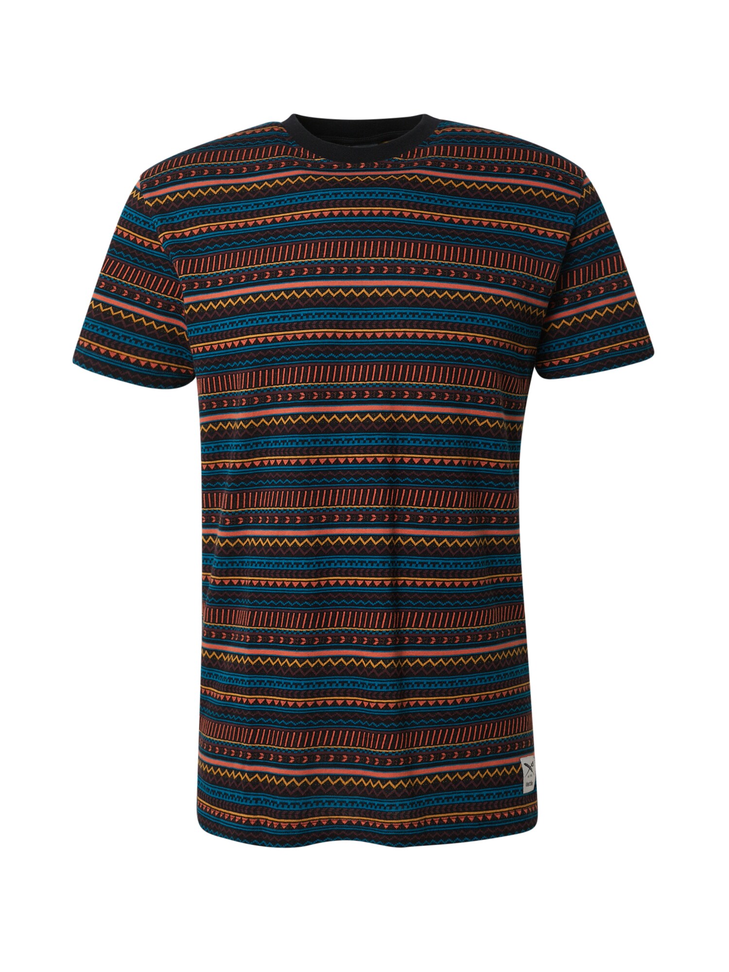 Iriedaily Póló 'Chop Chop'  kék / narancs / fekete akciós termékkép 1