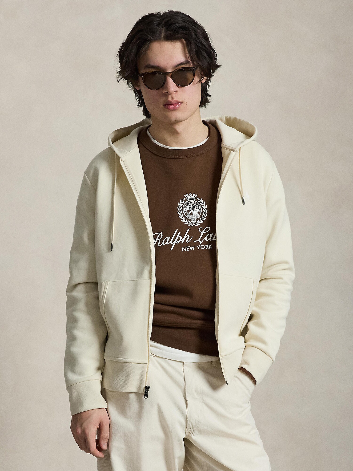 Polo Ralph Lauren Sudadera con cremallera  crema – imagen 3