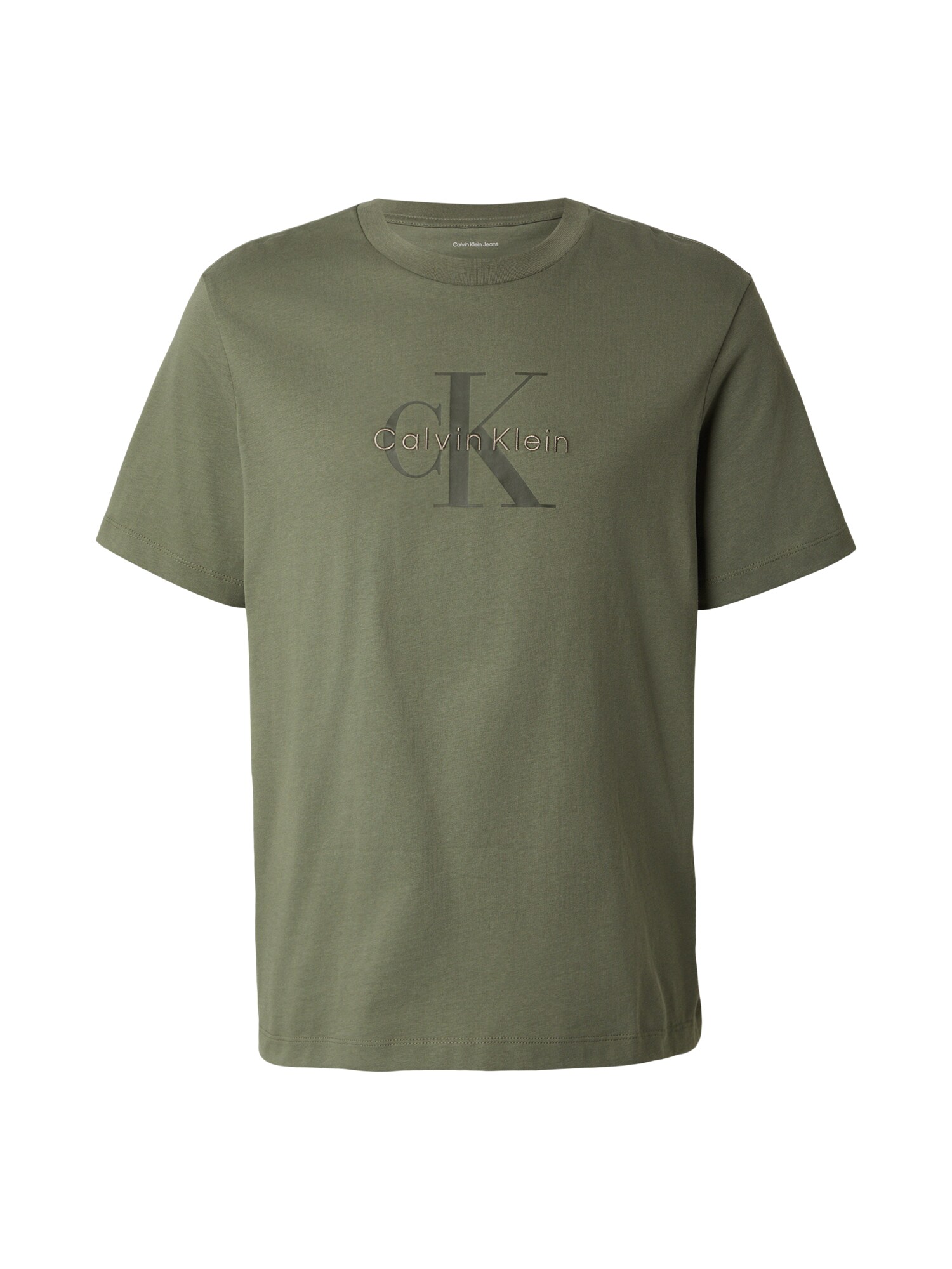 Calvin Klein Jeans Camiseta 'CK Monogram Logo'  oliva