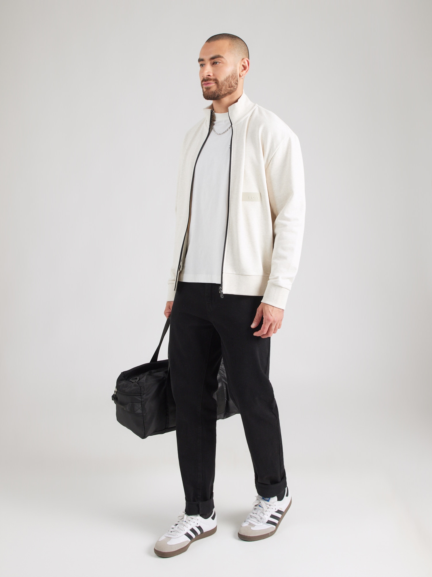 BOSS Sudadera con cremallera  blanco – imagen 4