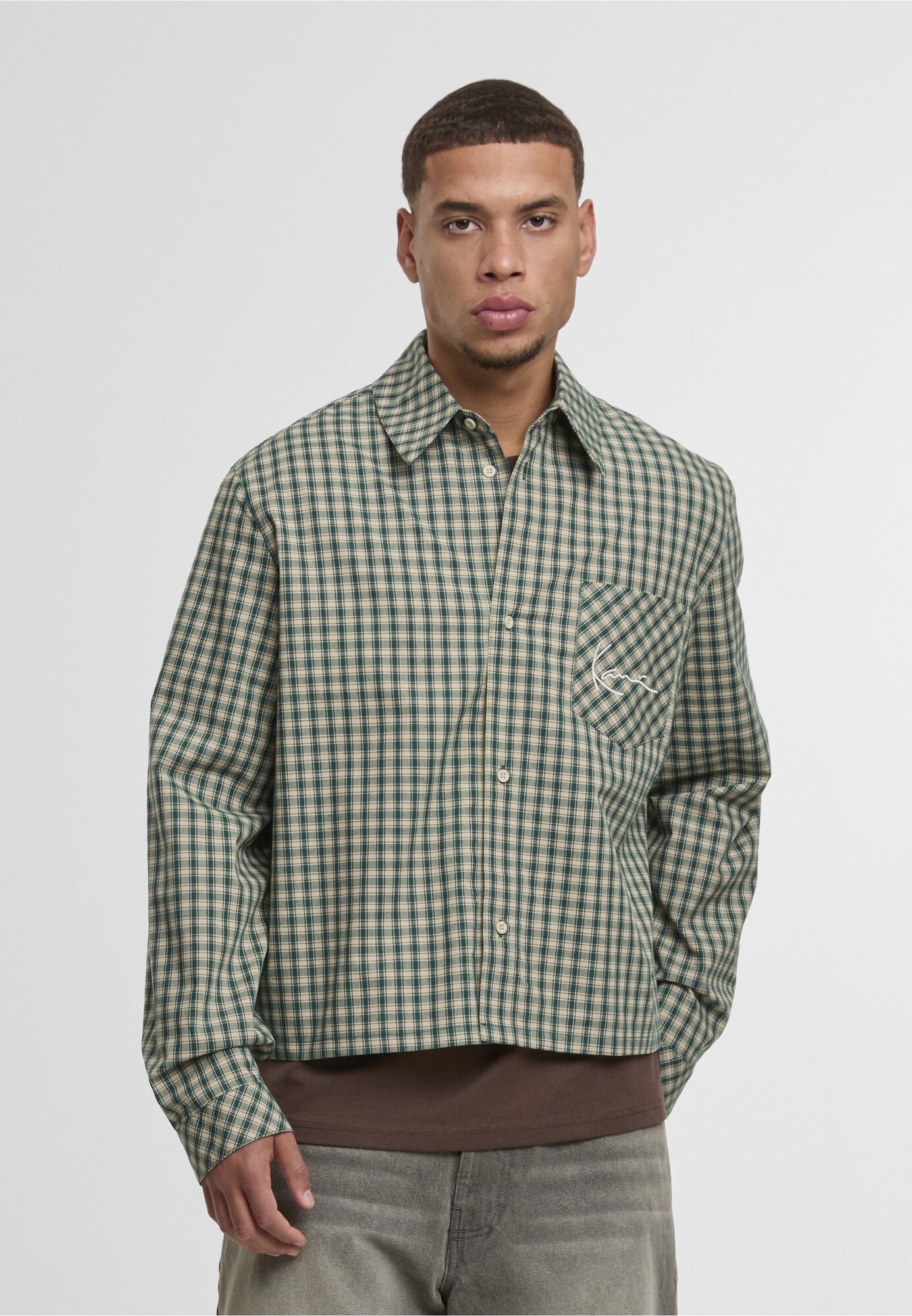 Karl Kani Camisa caqui / verde oscuro / offwhite – imagen 3