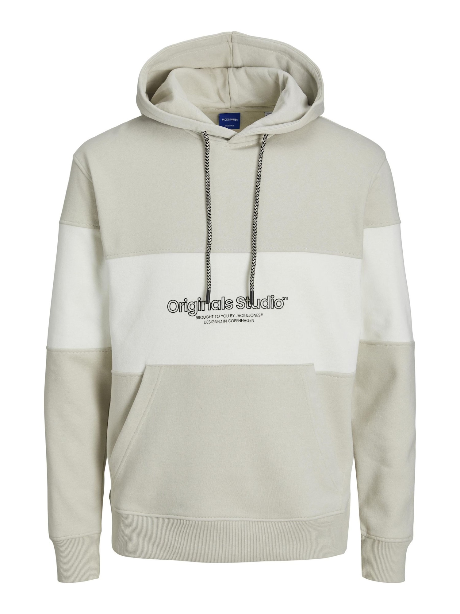JACK & JONES Mikina 'JORLakewood' béžová / tmelová / čierna