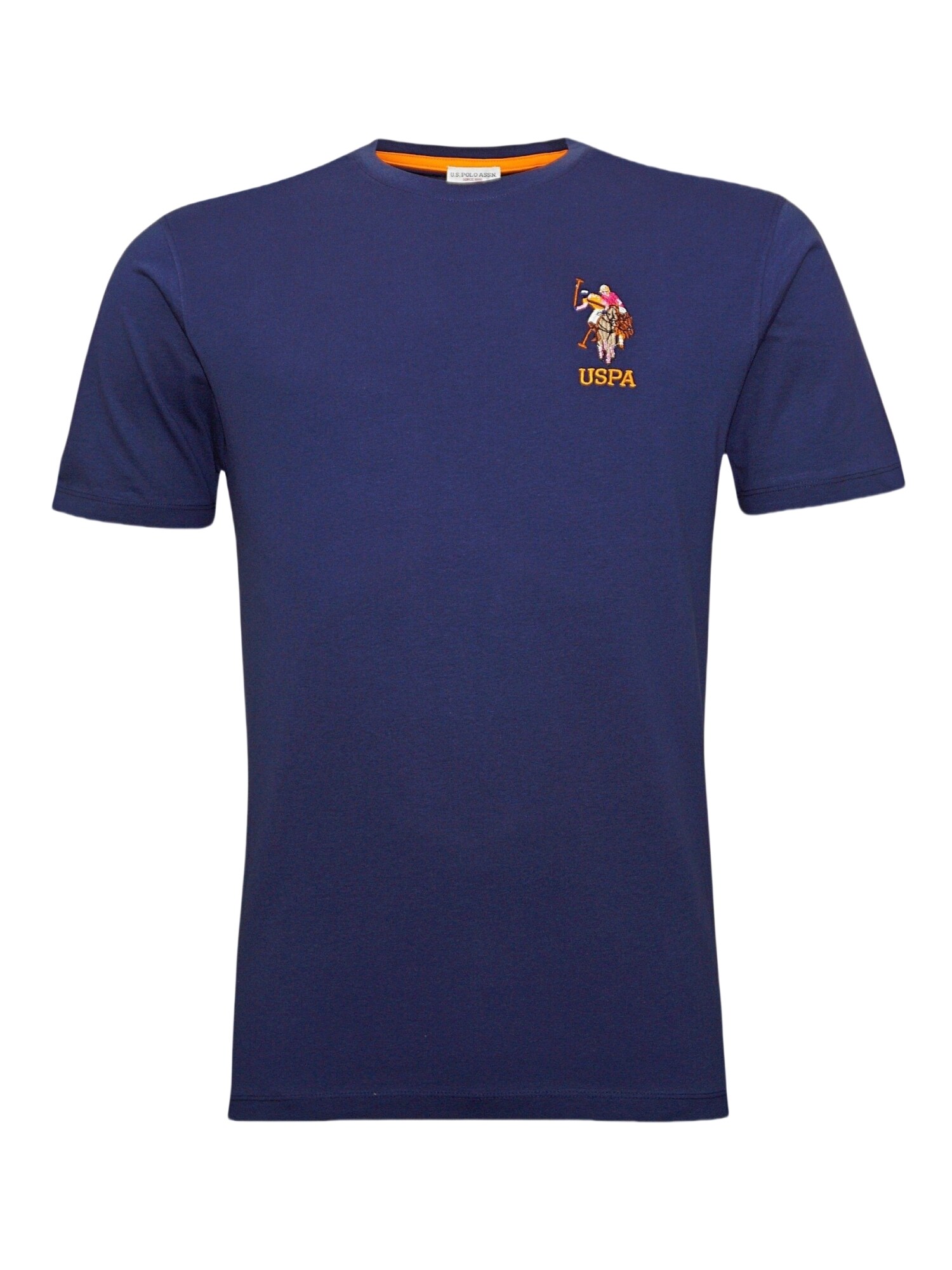 U.S. POLO ASSN. Tricou  bleumarin / portocaliu închis / alb natural