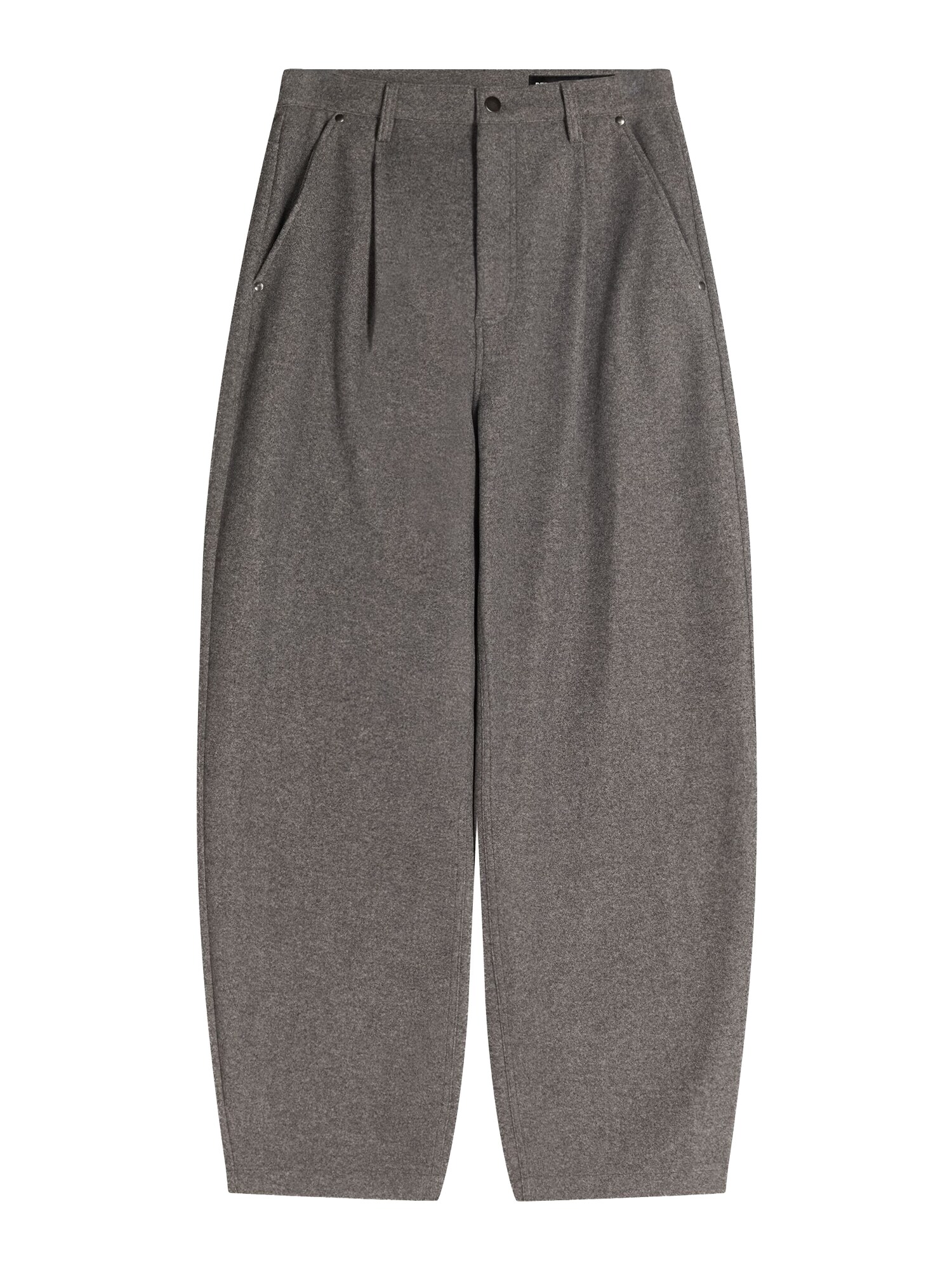 Bershka Plisované nohavice  grafitová