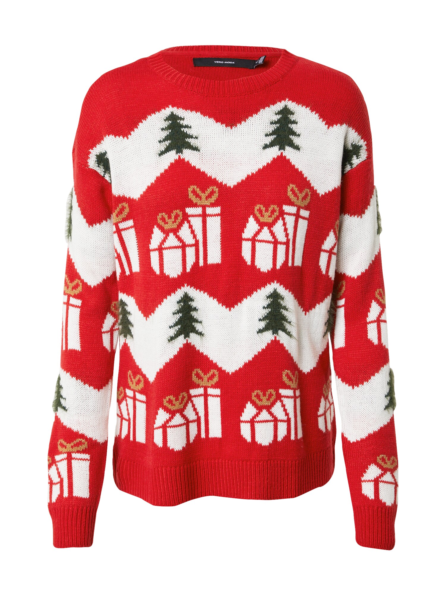 VERO MODA Megztinis 'Christmas'  raudona / mišrios spalvos