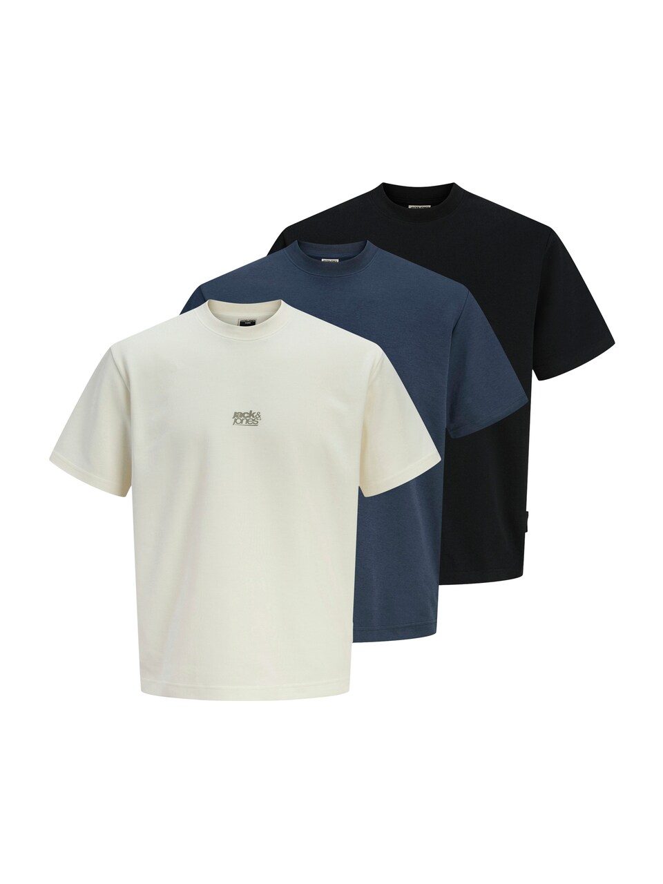 T-shirt 'JCOBREEZE' mörkblå / pastellgul / grå
