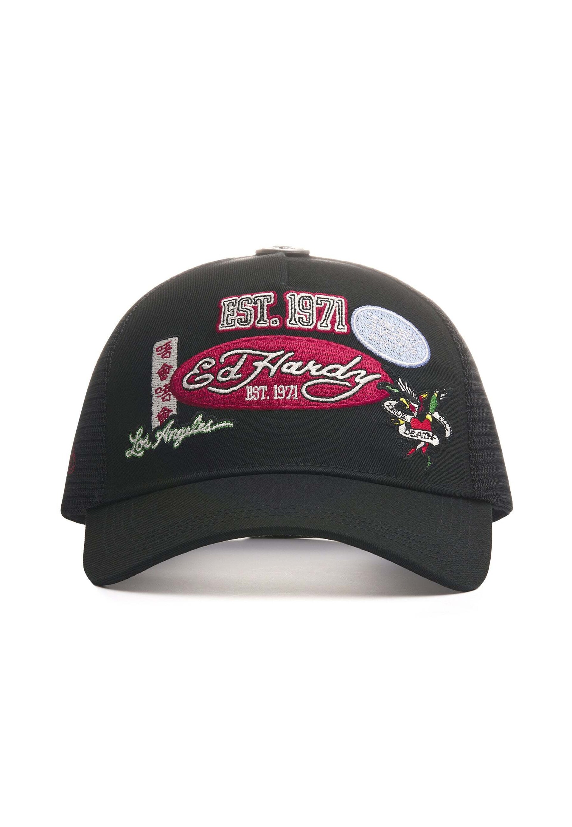 Ed Hardy Keps 'Est 1971 Varsity' aprikos / blodröd dam