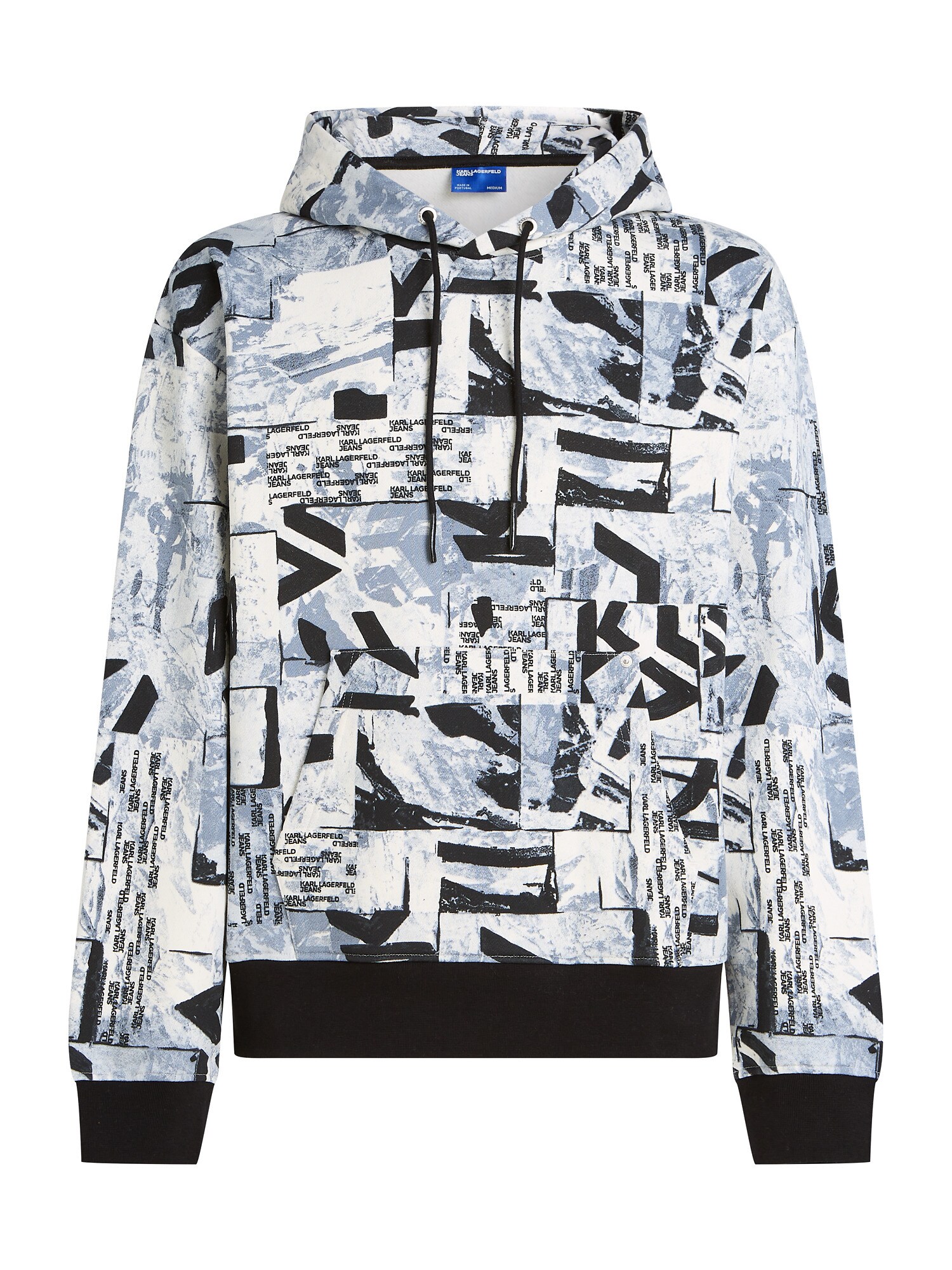KARL LAGERFELD JEANS Bluză de molton  albastru porumbel / negru / alb