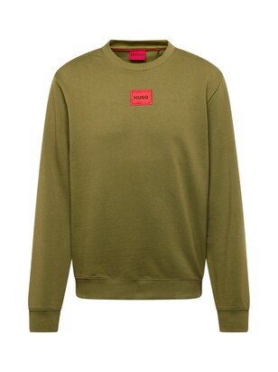 HUGO Sweatshirt ‘Diragol212’ Lichtgroen / Lichtrood / Zwart