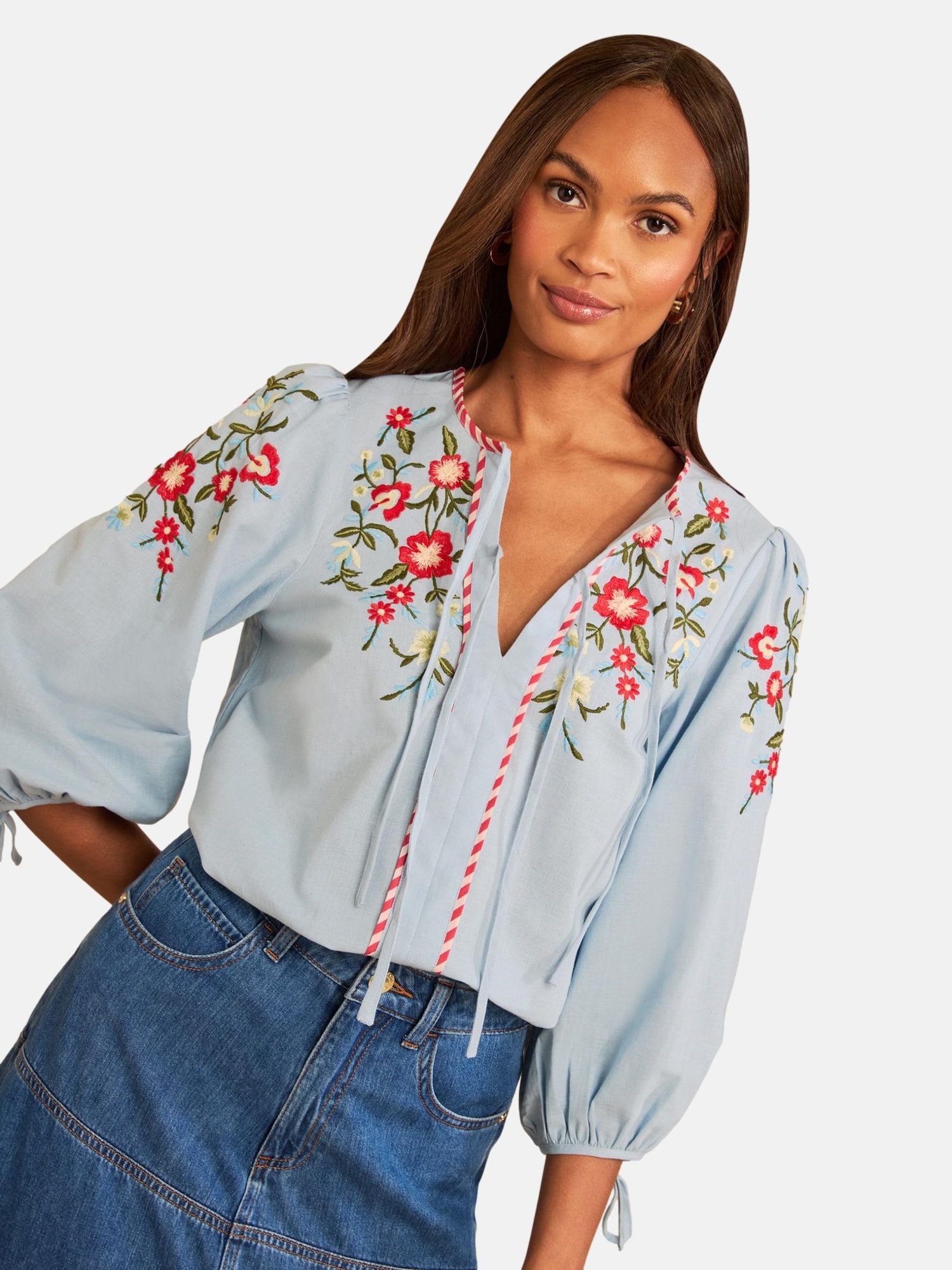 love & roses Blusa arena / azul cielo / kiwi / rojo cereza