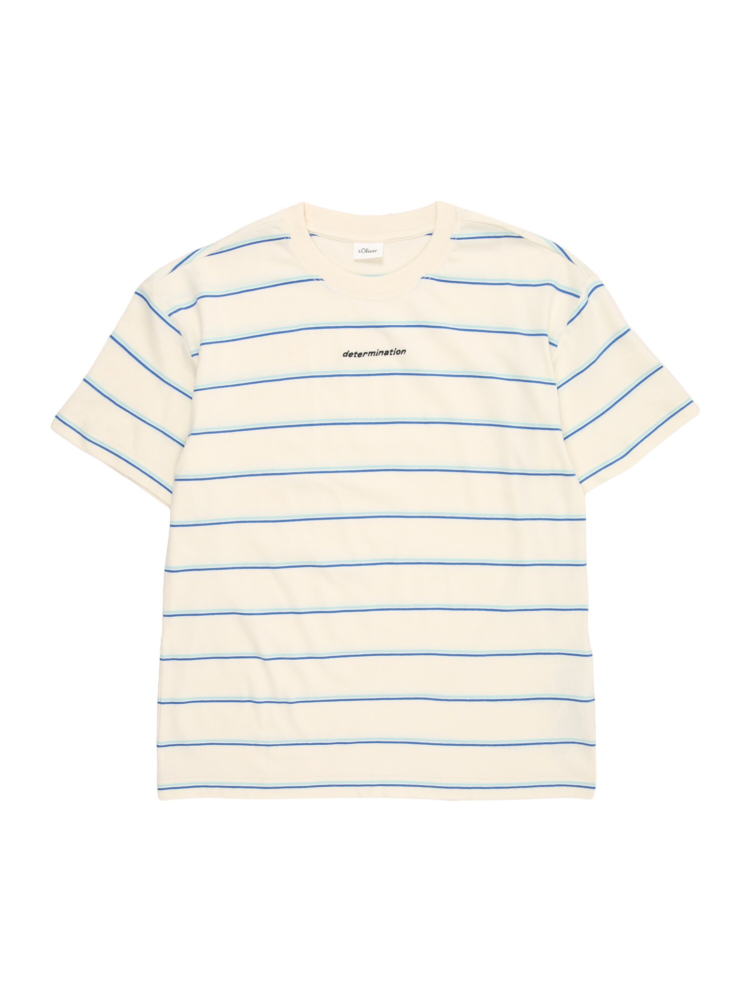 s.Oliver Tricou  crem / azur / albastru deschis / negru
