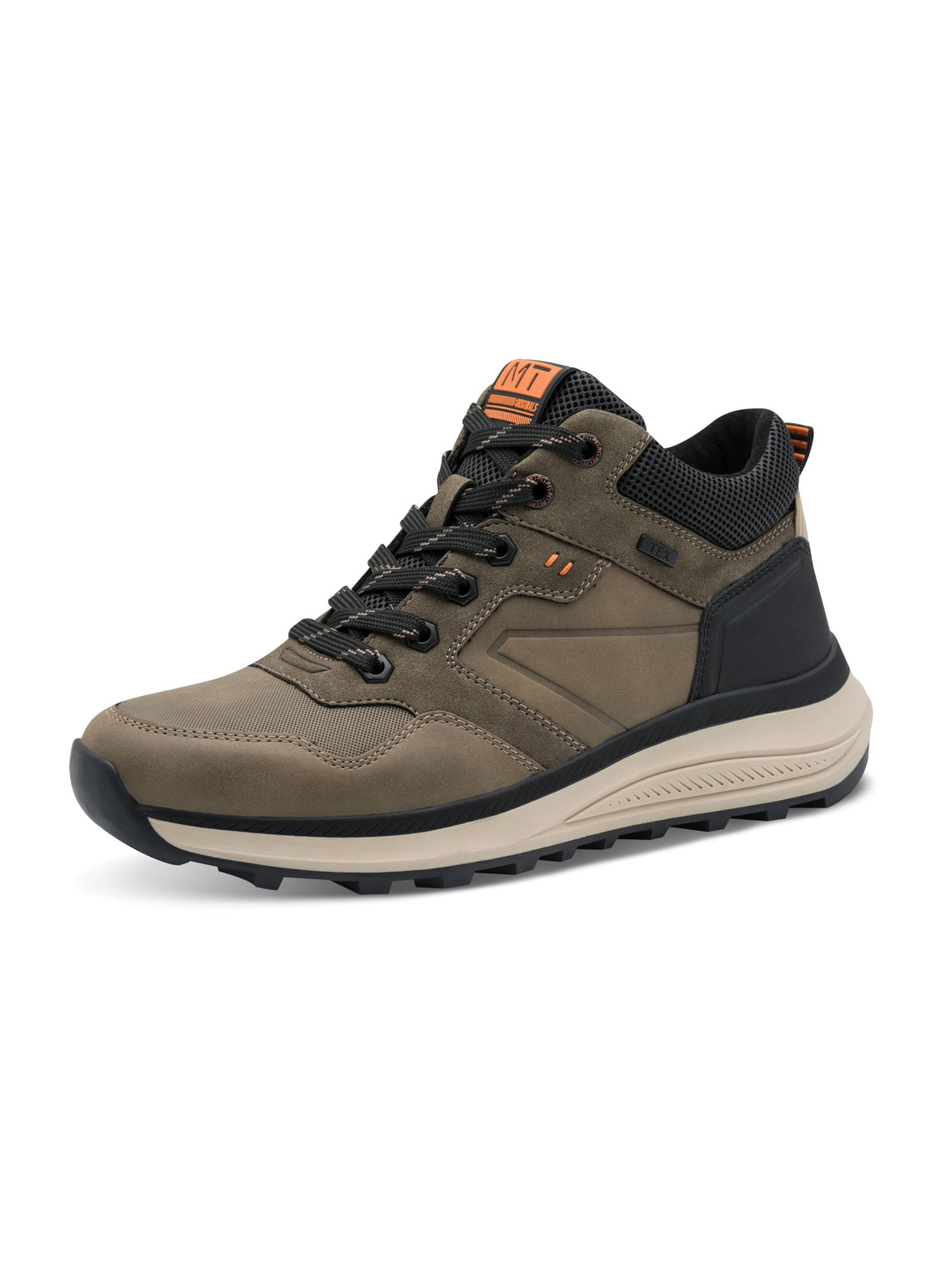 MARCO TOZZI Bocanci cu șireturi  pământiu / negru