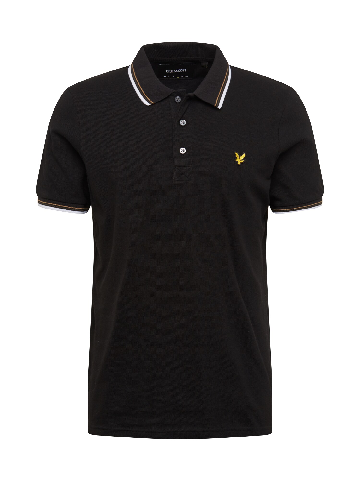 Lyle & Scott Marškinėliai  juoda / balta / pastelinė oranžinė / aukso geltonumo spalva