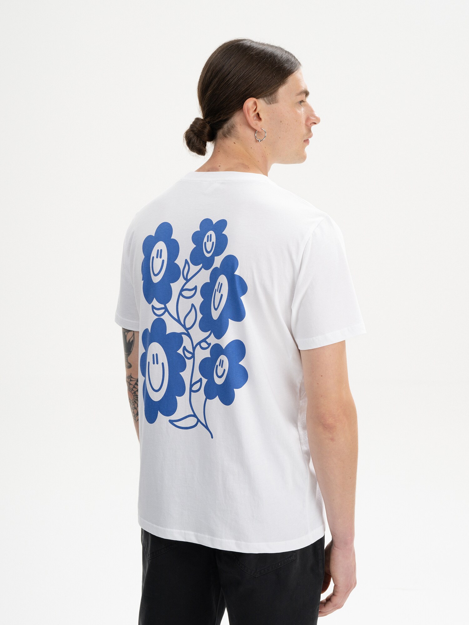 MELA Tricou Sadhil albastru / alb