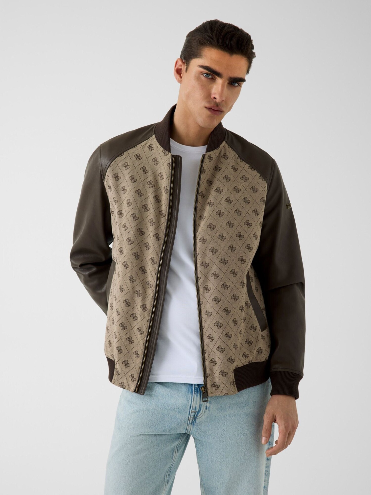 GUESS Chaqueta de entretiempo arena / marrón oscuro – imagen 4