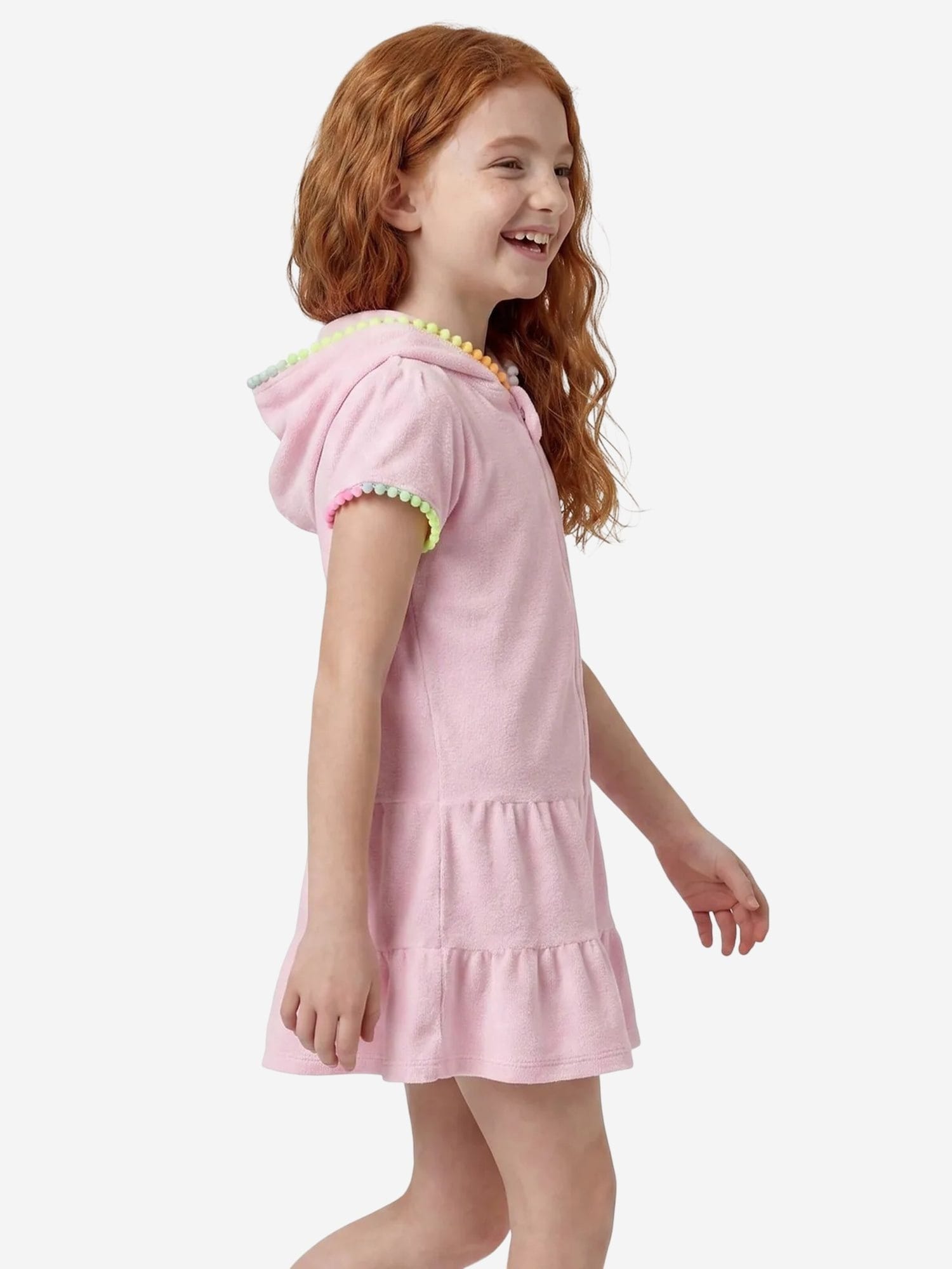 Penti Haljina 'PENTI Süßer Pompon-Terry-Kaftan mit kurzen Ärmeln' rosé