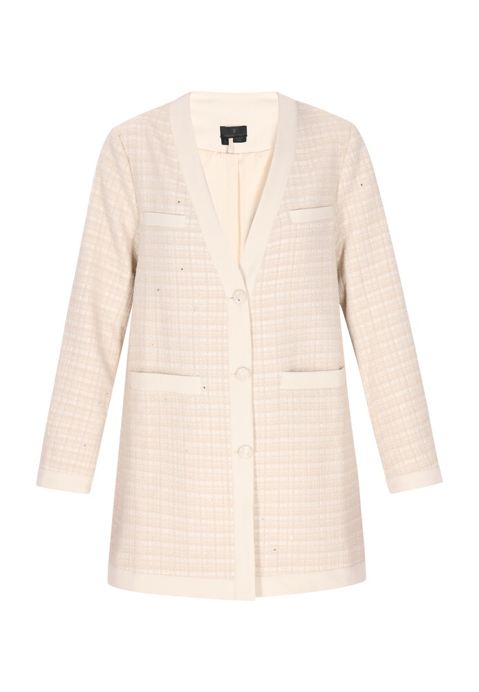 DreiMaster Klassik Mantel 'Classic Look' Damen Größe XL beige / weiß