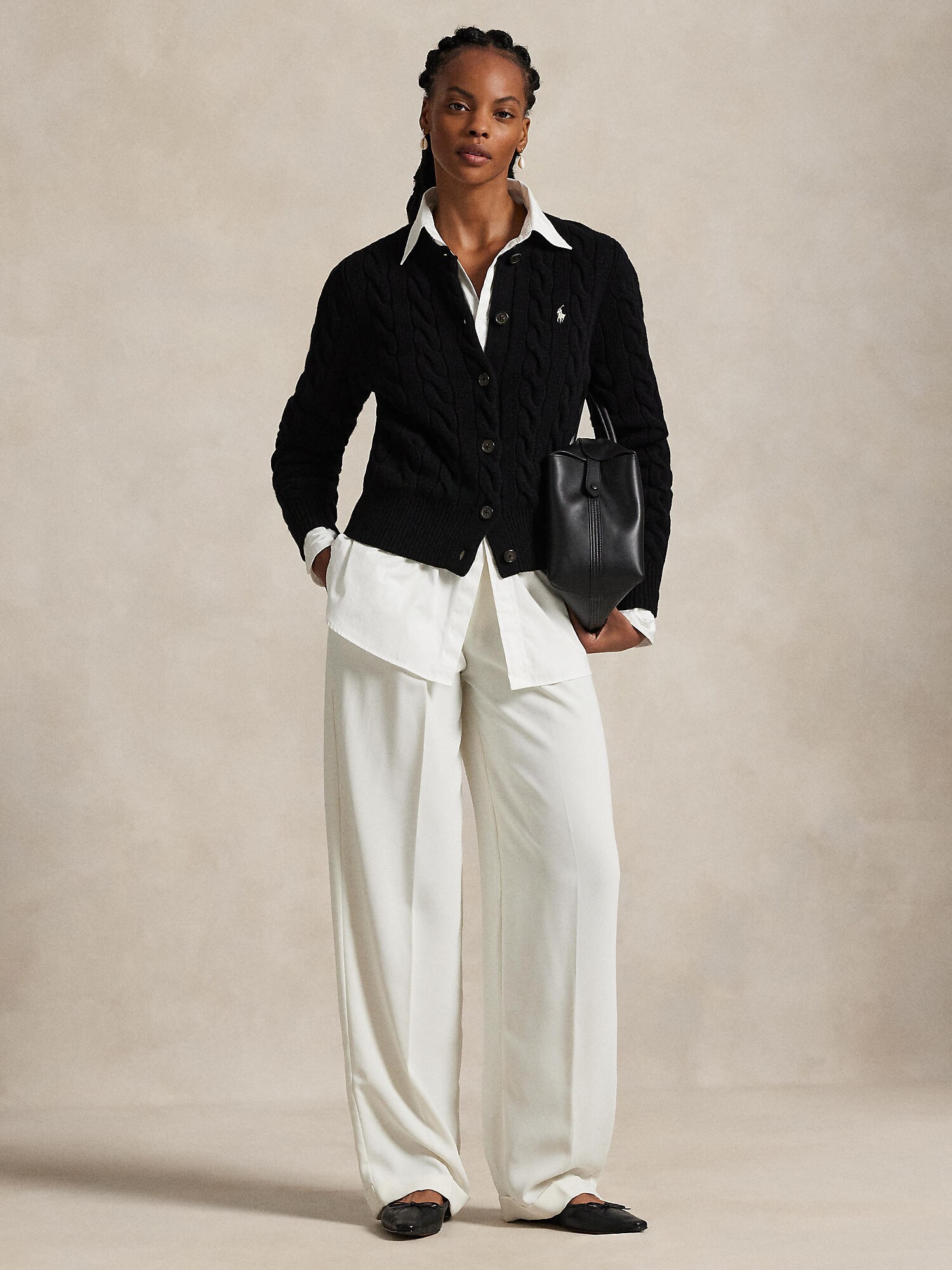 Polo Ralph Lauren Cárdigan  ecru / negro – imagen 4