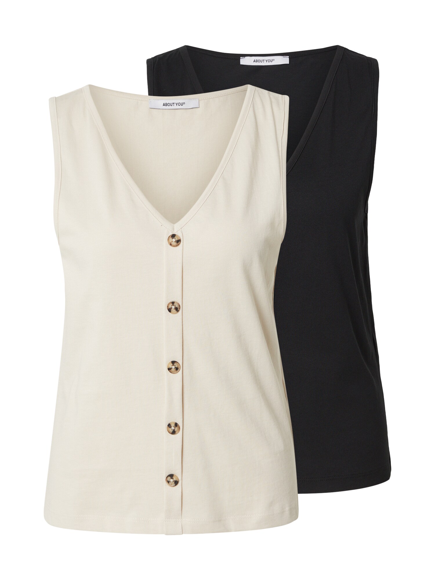 ABOUT YOU Top 'Jasmin'  crem / negru