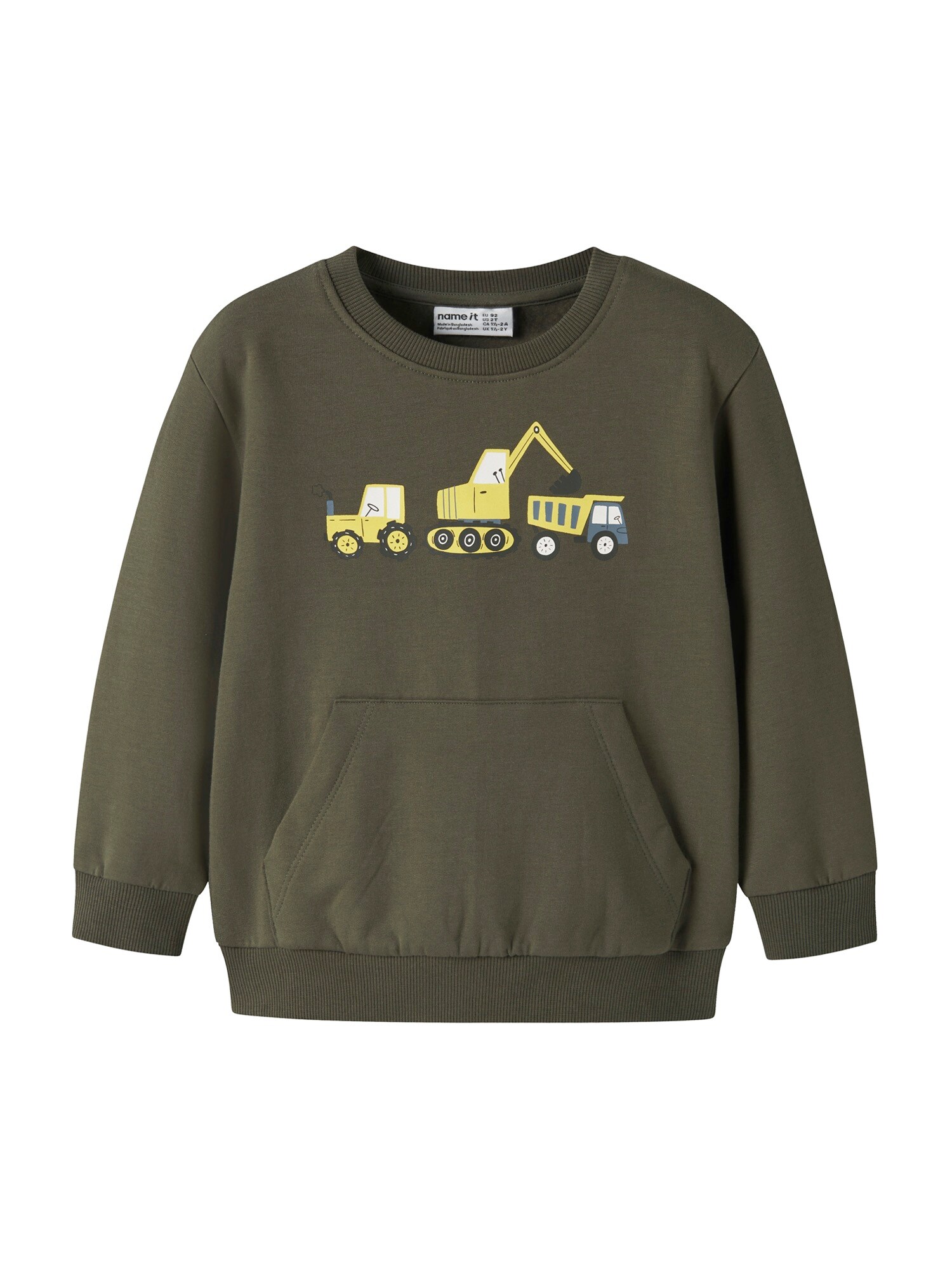 NAME IT Bluză de molton NMMVUGO galben / gri închis / oliv / alb