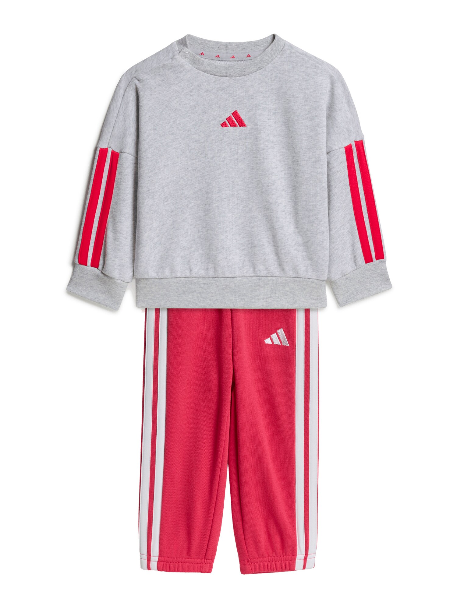 ADIDAS SPORTSWEAR Costum de trening 'Essentials'  gri amestecat / roșu intens