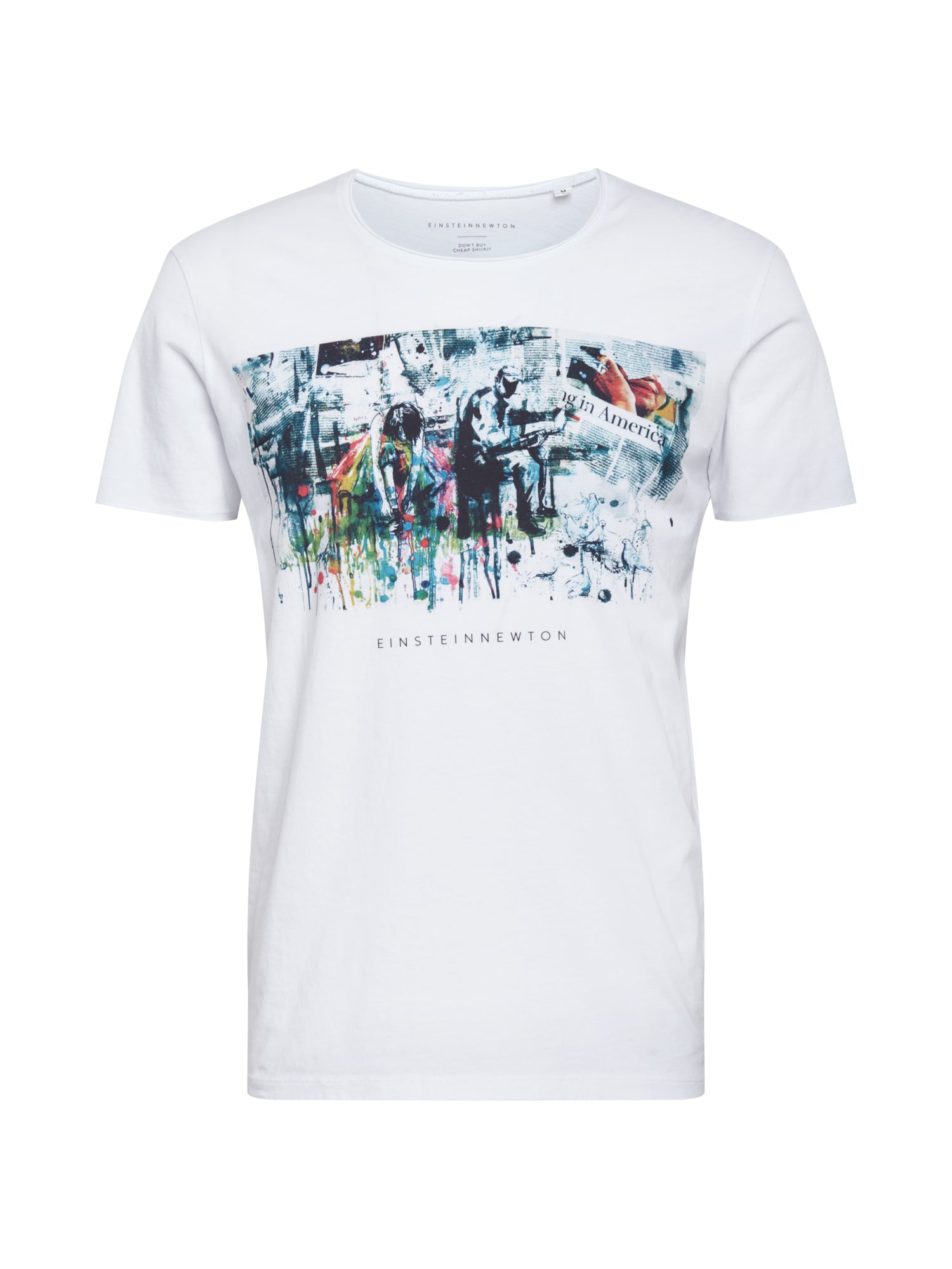EINSTEIN & NEWTON Marškinėliai 'News'  balta / mišrios spalvos