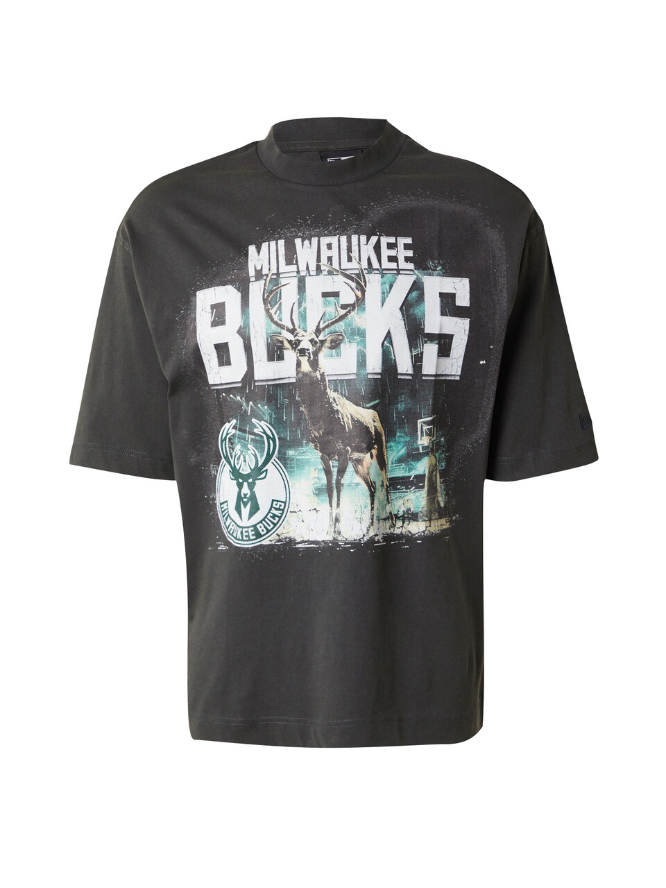 T-shirt 'NBA' turkos / antracit