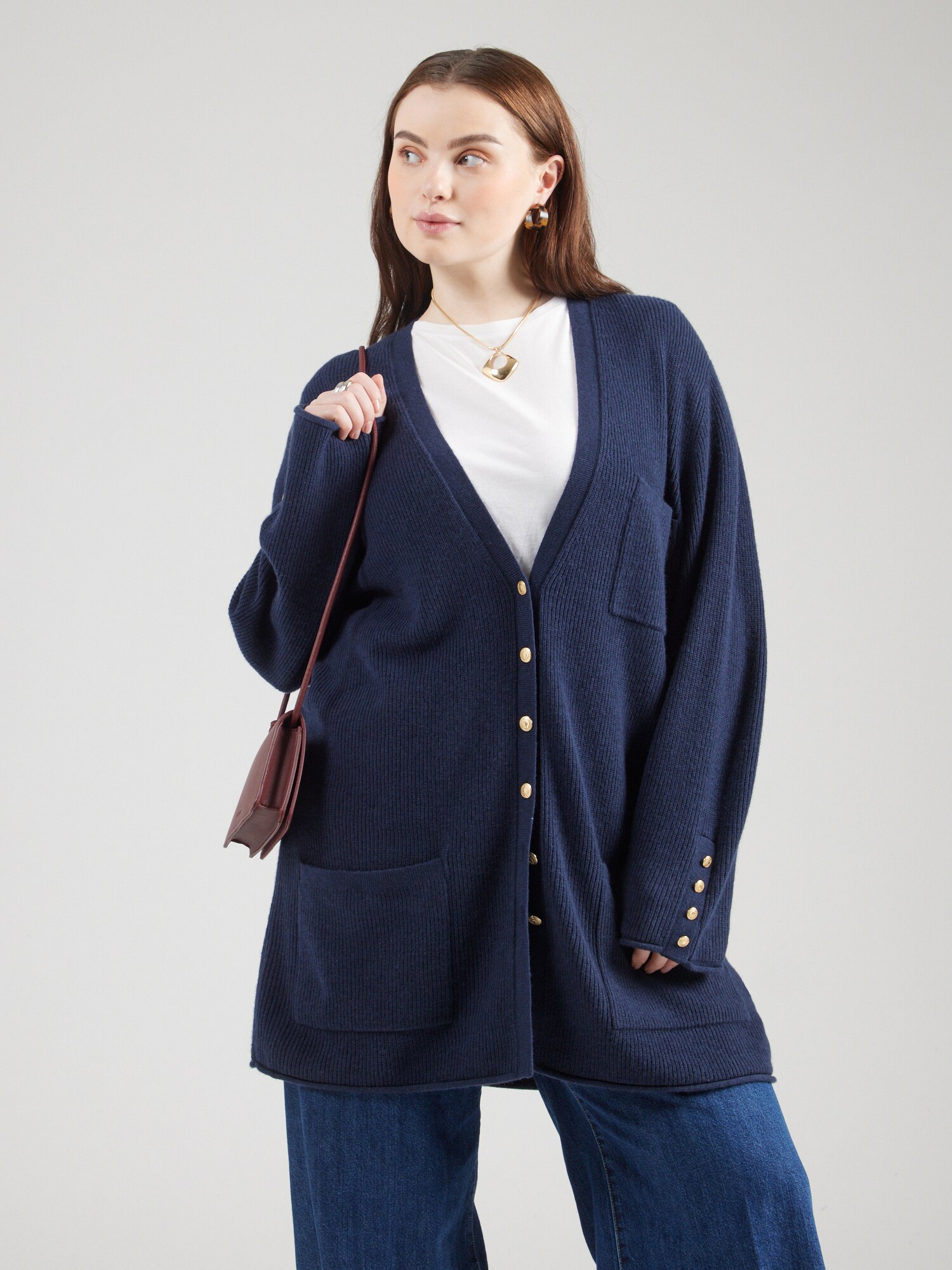 Tommy Hilfiger Curve Oversize dzseki  tengerészkék termék 2. képe