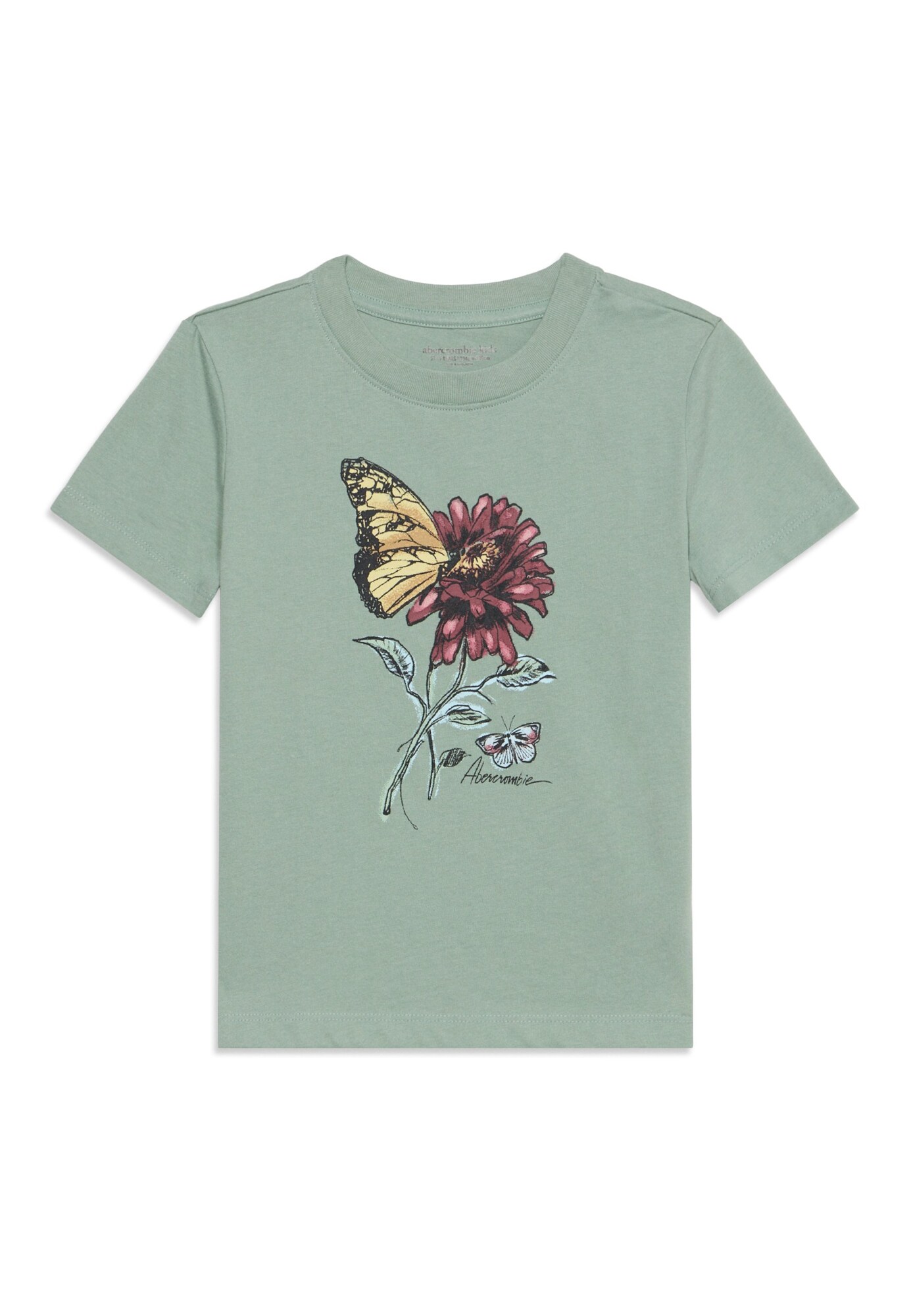 Abercrombie & Fitch Tricou FLOWER CLASSIC galben / verde / roșu / negru