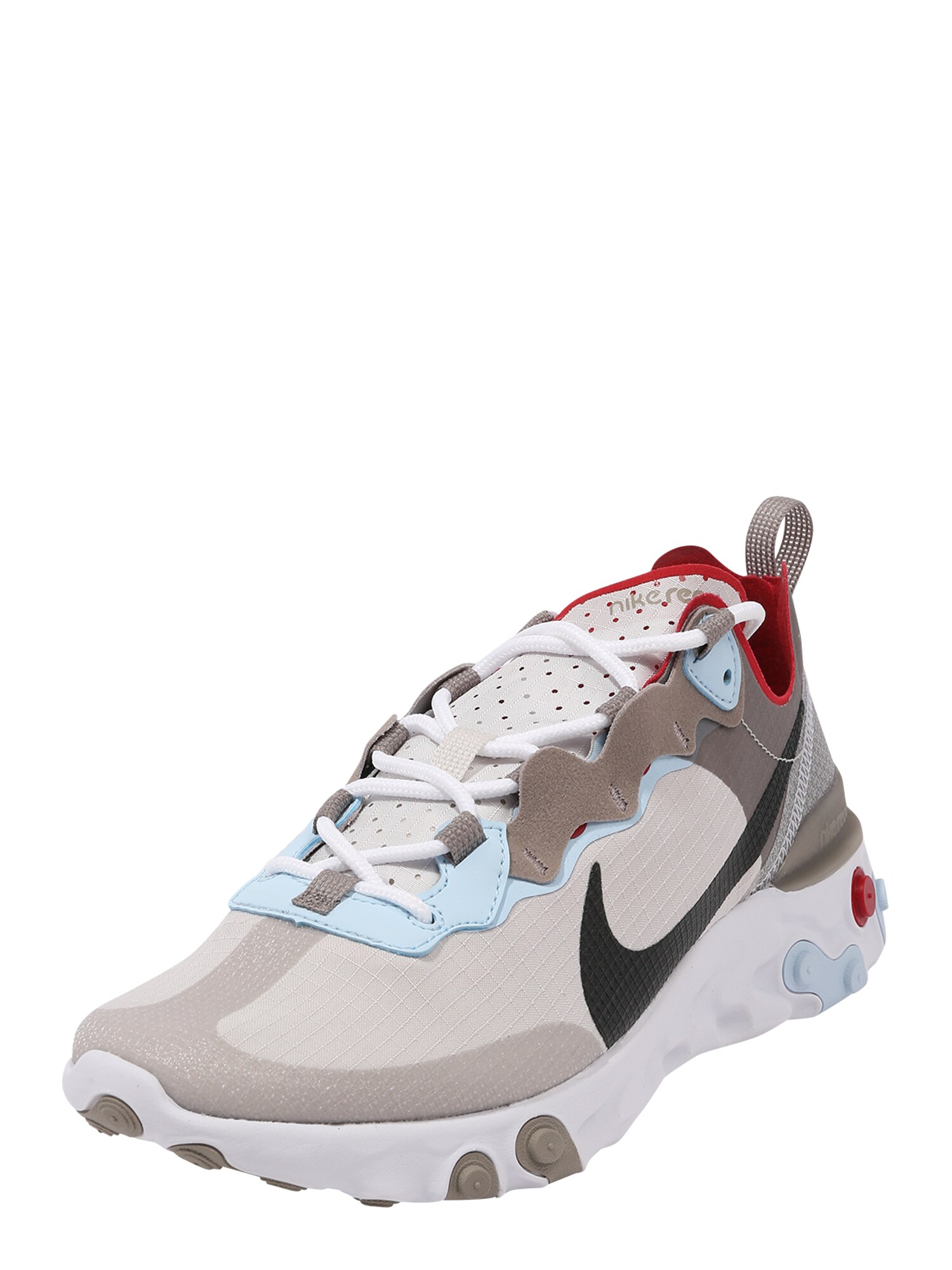 Nike Sportswear Sportbačiai be auliuko 'React Element 55'  juoda / akmens / šviesiai mėlyna