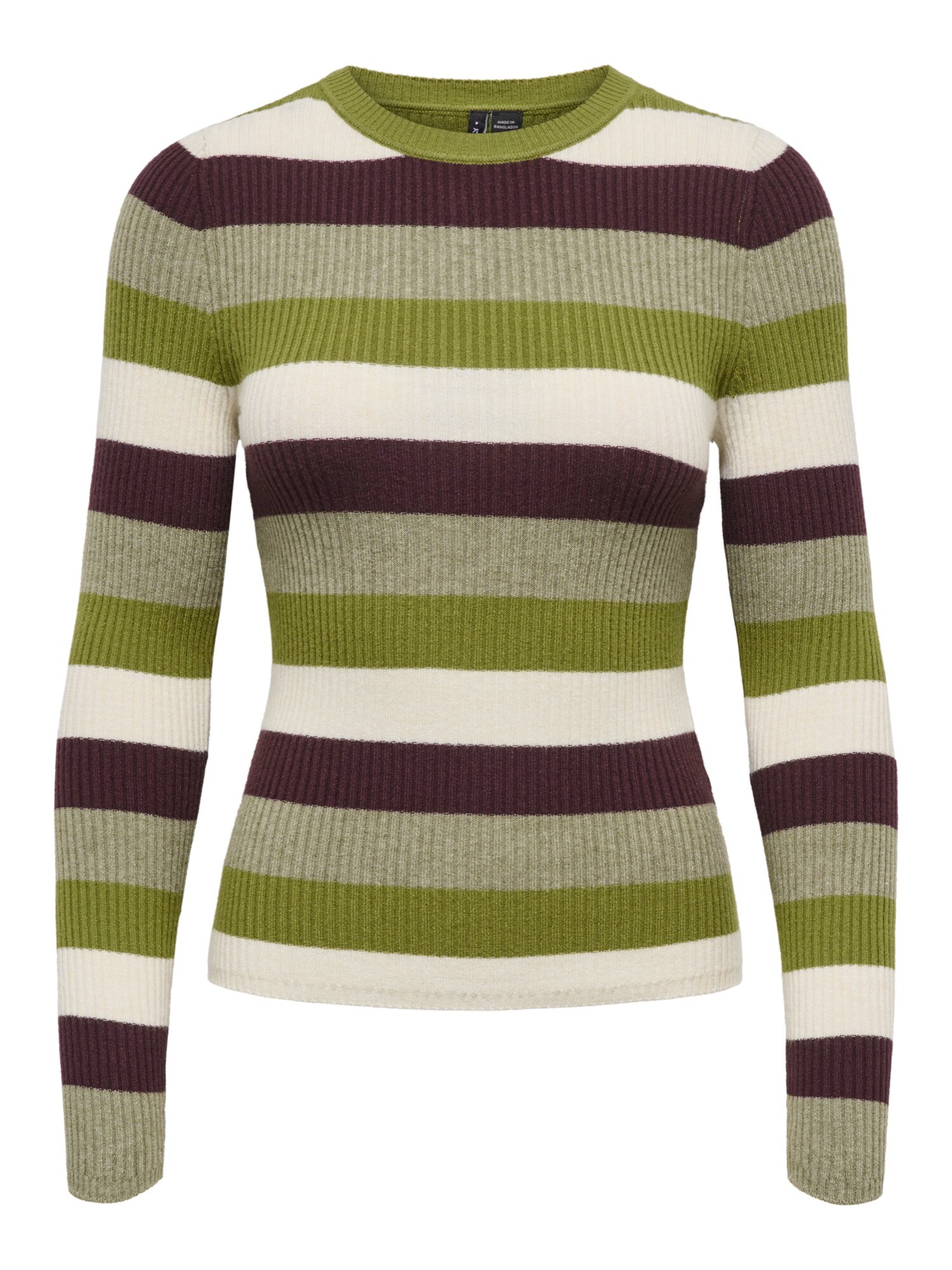 ONLY Pulover ONLIBI maro închis / verde stuf / verde pastel / alb