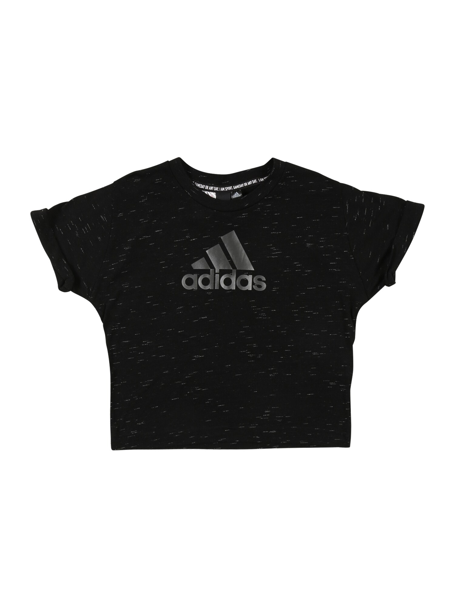 ADIDAS PERFORMANCE Sportiniai marškinėliai 'BOS'  juoda / sidabrinė / pilka