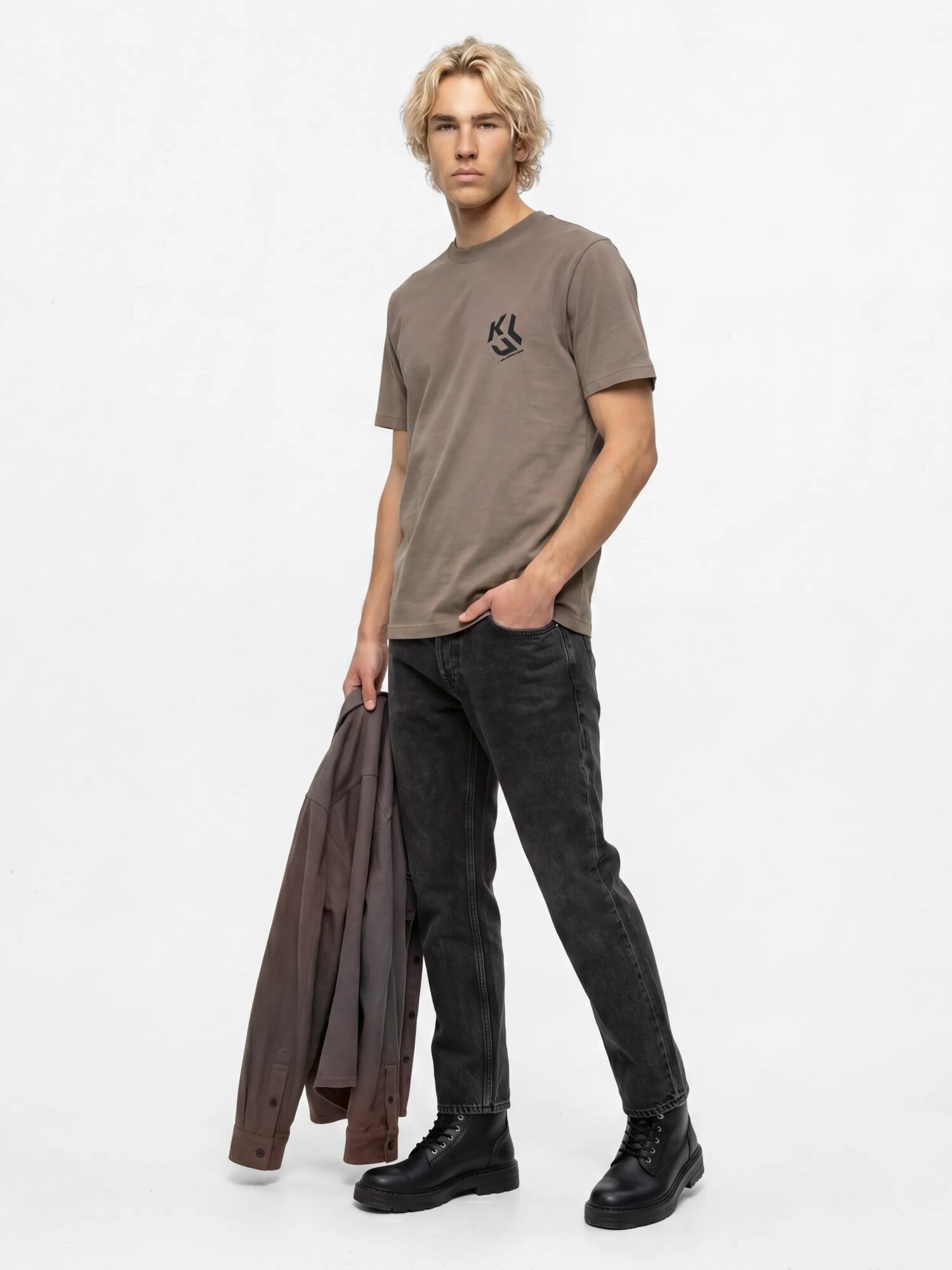 KARL LAGERFELD JEANS Camiseta  malva / negro – imagen 4
