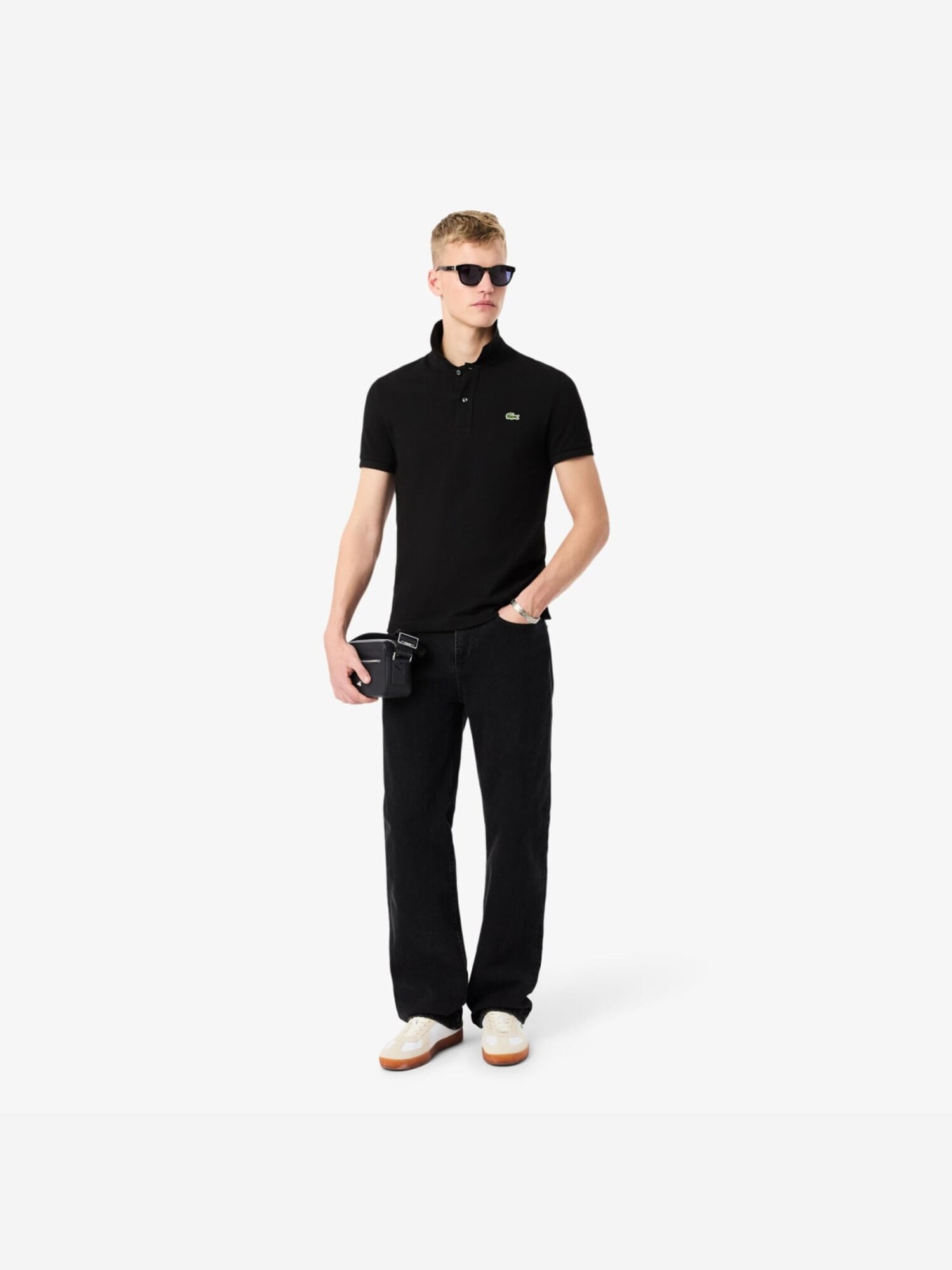 LACOSTE Bolso de hombro 'Lacoste Petit sac messenger Homme Langon Petit Piqué Noir' negro – imagen 6
