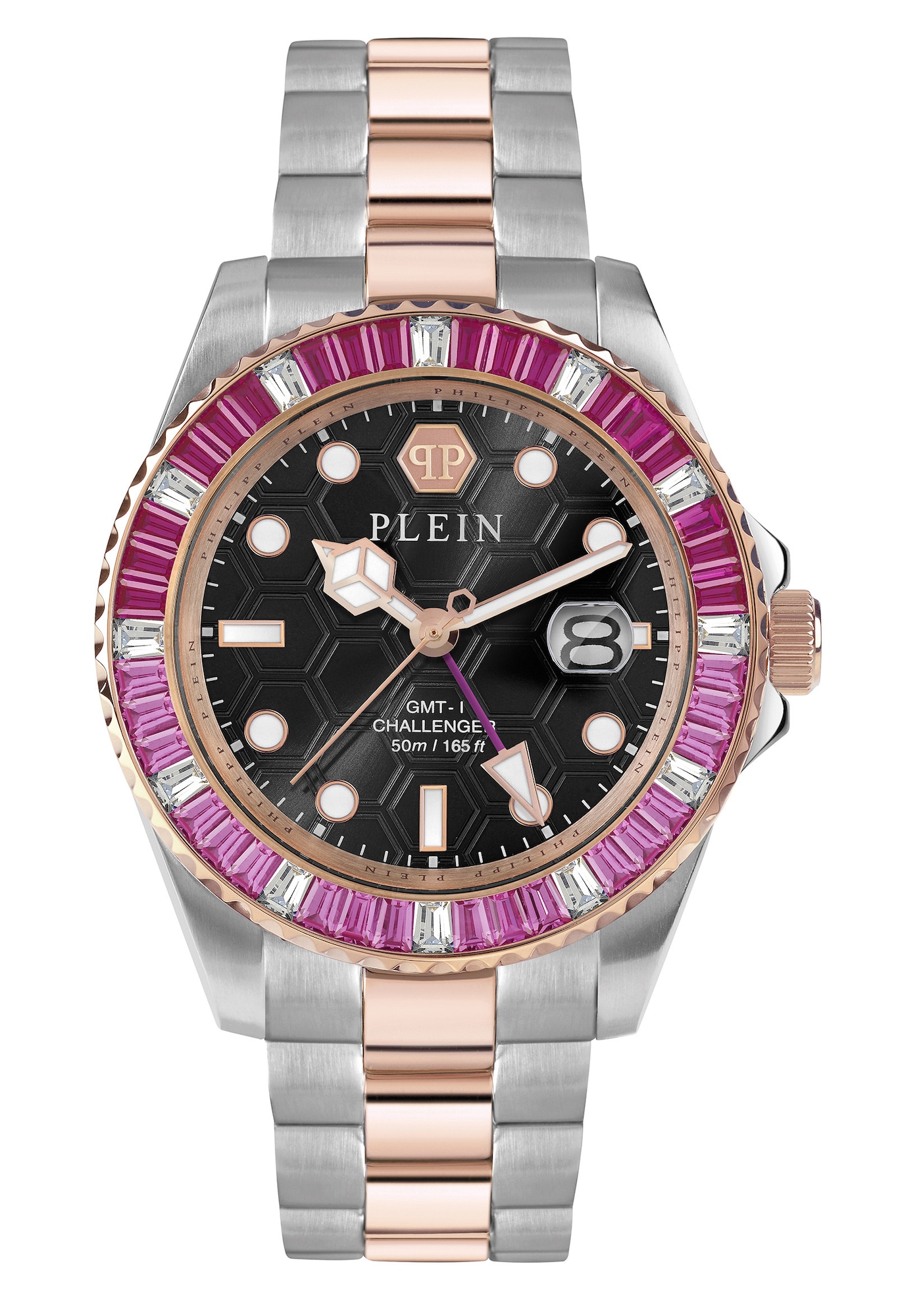 Philipp Plein Analoog Horloge Goud / Fuchsia / Zilver