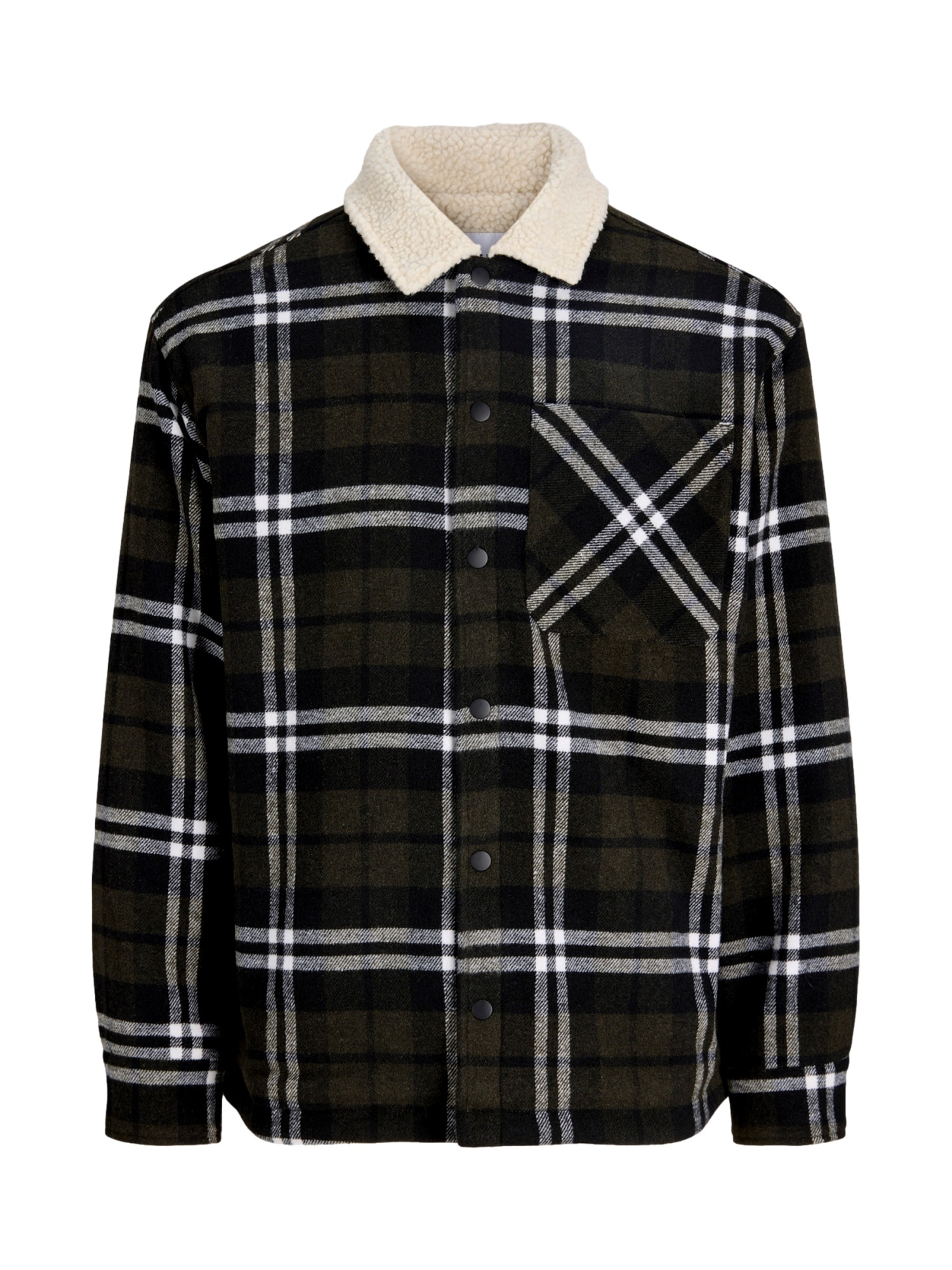Jack & Jones Junior Jachetă  fleece JJZac verde închis / negru / alb